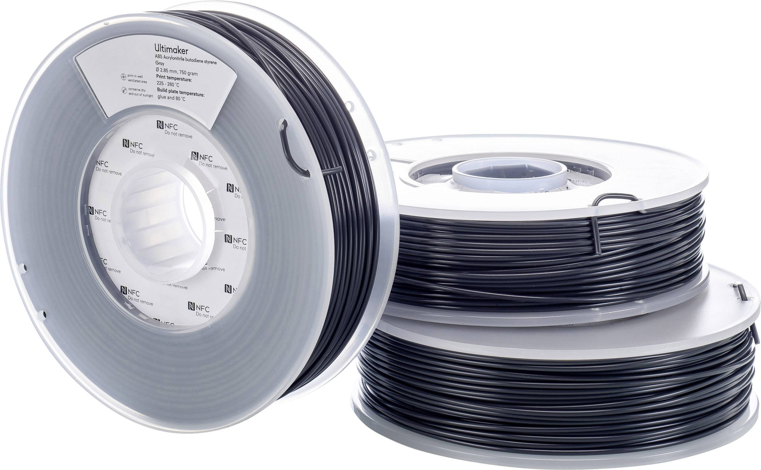 Ultimaker ABS - M2560 Gray 750 - 206127 Filament ABS 2.85mm 750g Grau 1St.