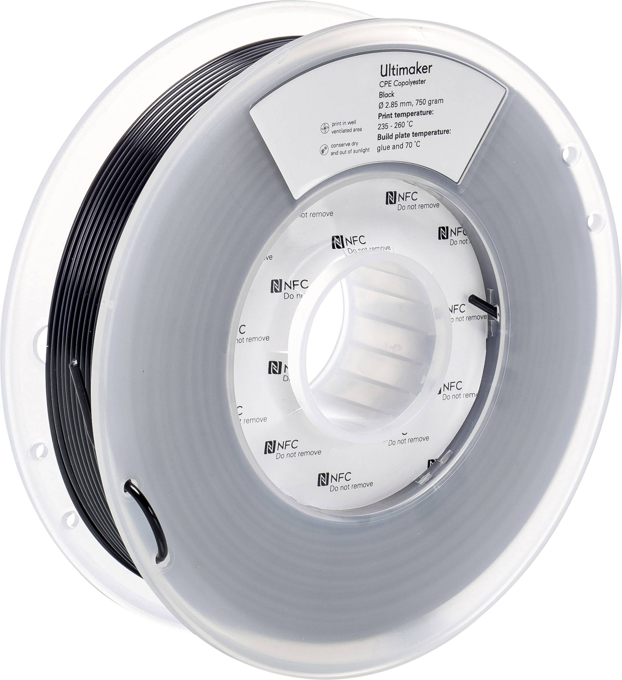 Ultimaker CPE - M0188 Black 750 - 201273 Filament CPE 2.85mm 750g Schwarz 1St.