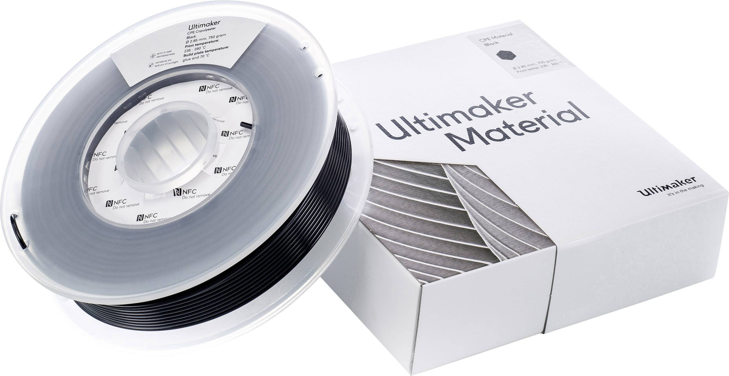 Ultimaker CPE - M0188 Black 750 - 201273 Filament CPE 2.85mm 750g Schwarz 1St.