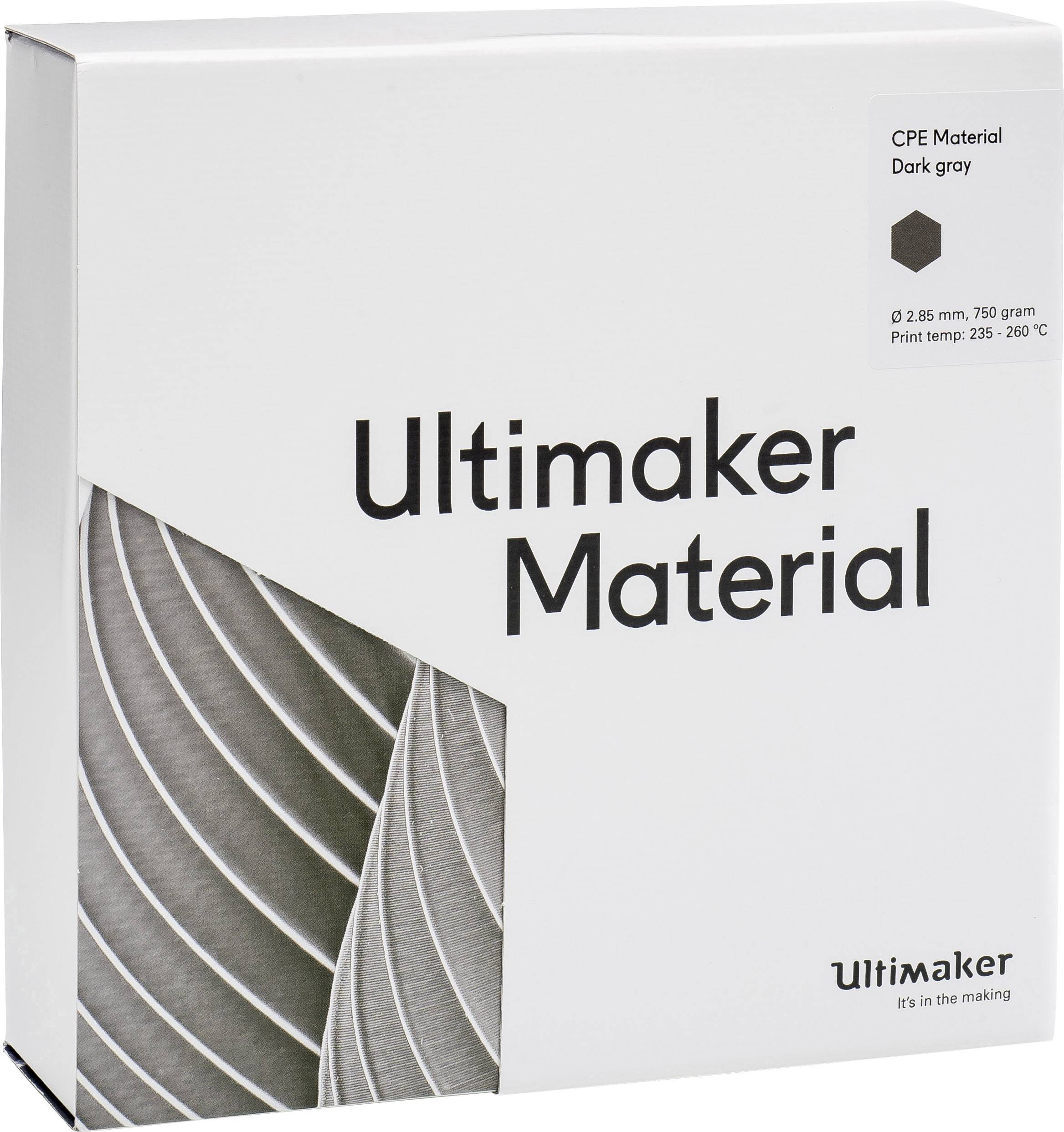 Ultimaker CPE - M0188 Dark Gray 750 - 201273 Filament CPE 2.85mm 750g Dunkelgrau 1St.