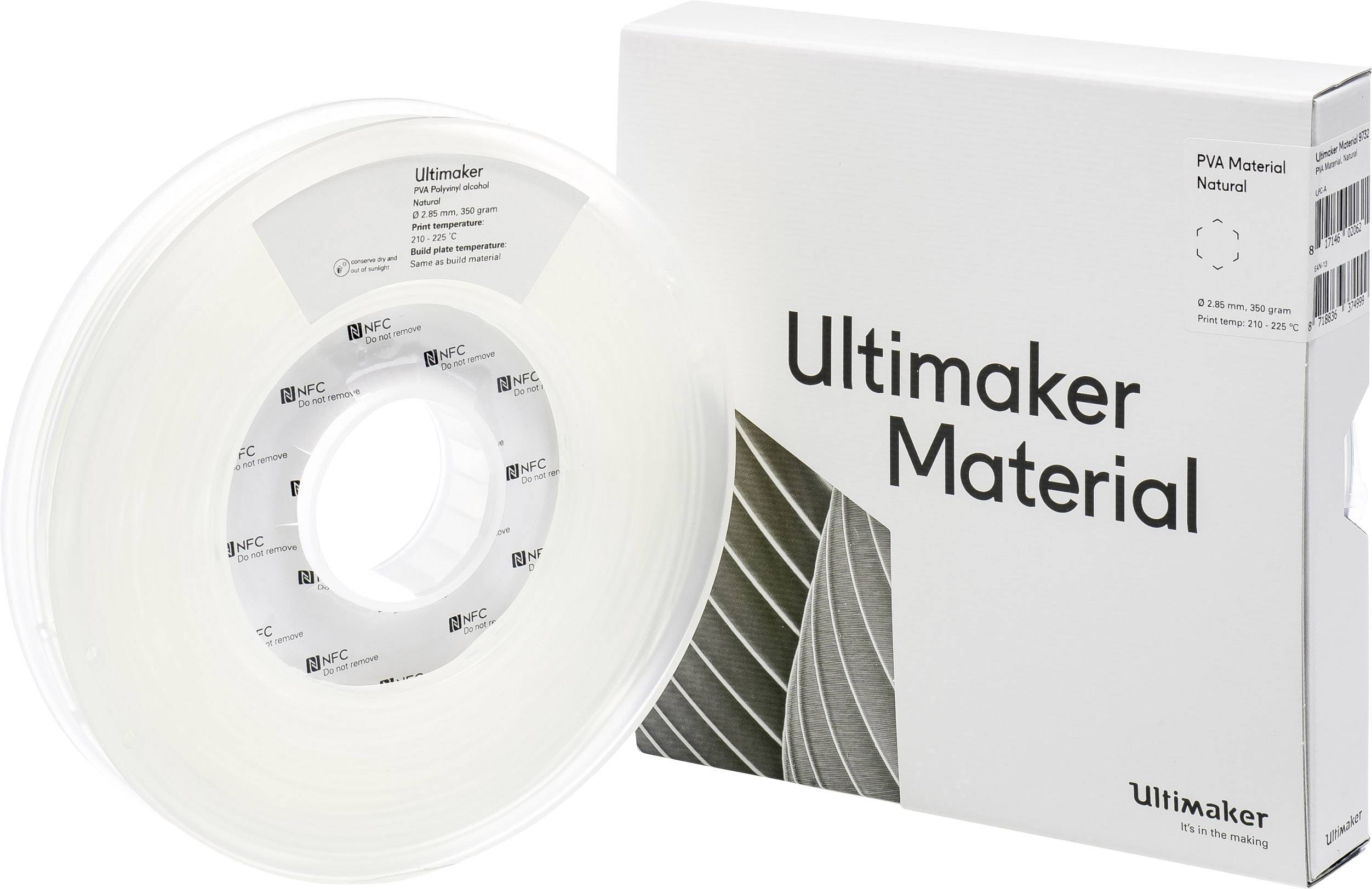 Ultimaker PVA - M0952 Natural 350 - 206127 Filament PVA 2.85mm 350g Transparent 1St.