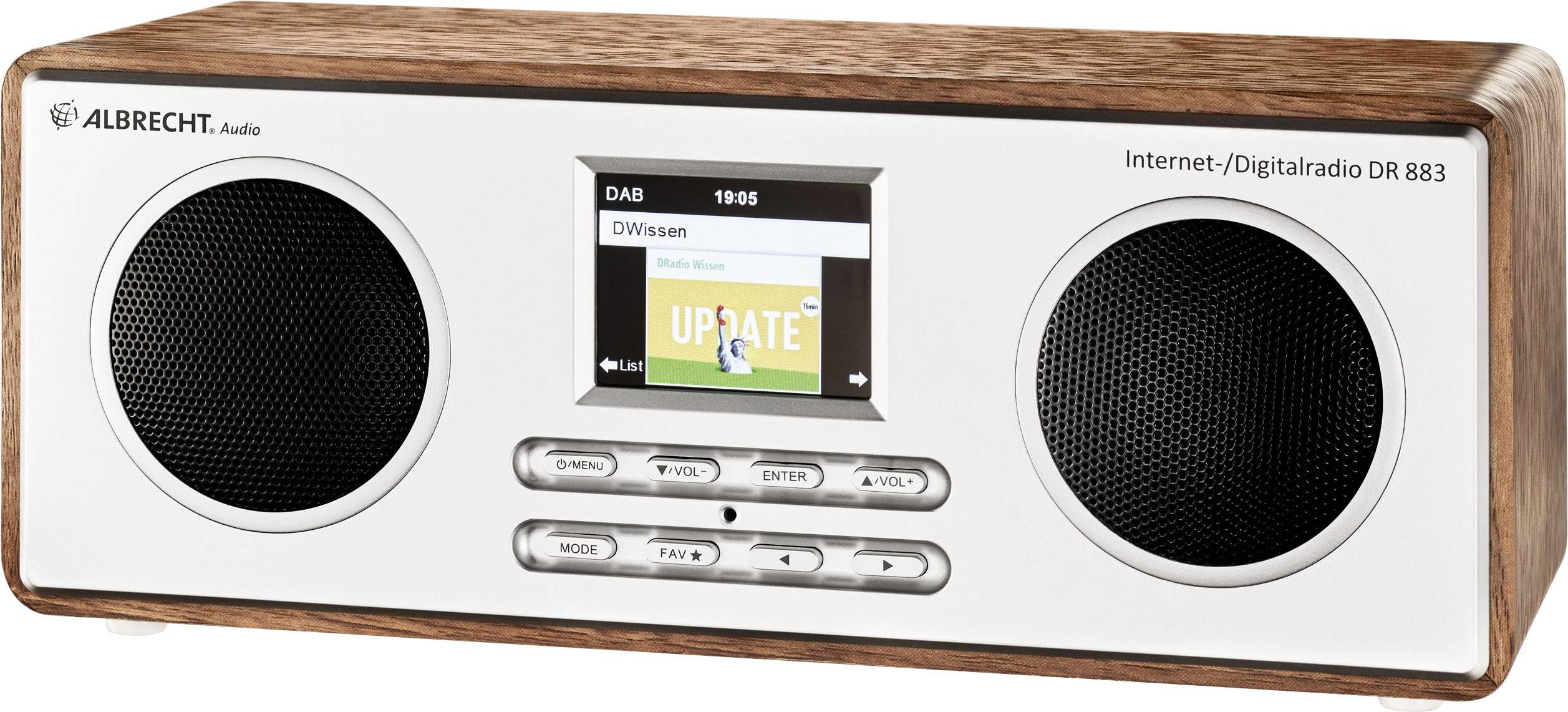 Albrecht DR 883 Internet Tischradio DAB+, UKW Internetradio, WLAN, Bluetooth®, DLNA  DLNA-fähig Holz