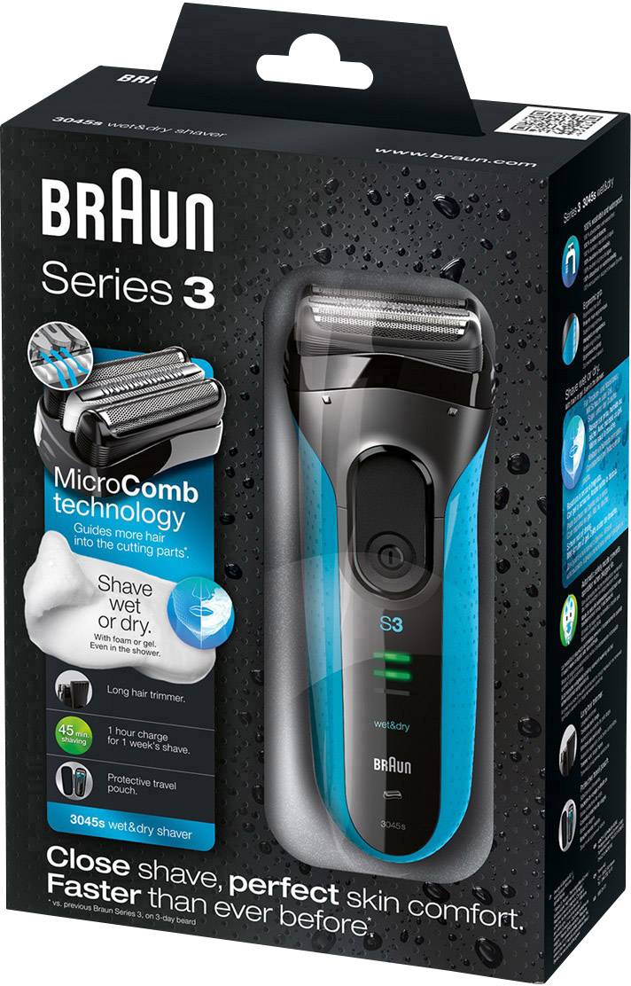 Braun Series 3 3045S 3045S Folienrasierer Blau, Schwarz