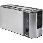 Princess Langschlitztoaster mit eingebautem Brötchenaufsatz Edelstahl, Schwarz Princess Langschlitztoaster mit eingebautem Brötchenaufsatz Edelstahl, Schwarz