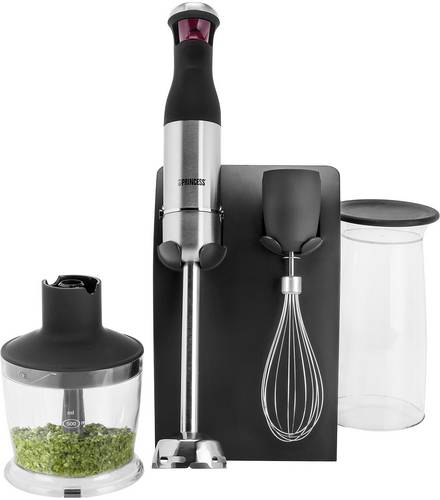 Princess Smart Control XL Stabmixer 800W mit Zerkleinereraufsatz Schwarz, Edelstahl