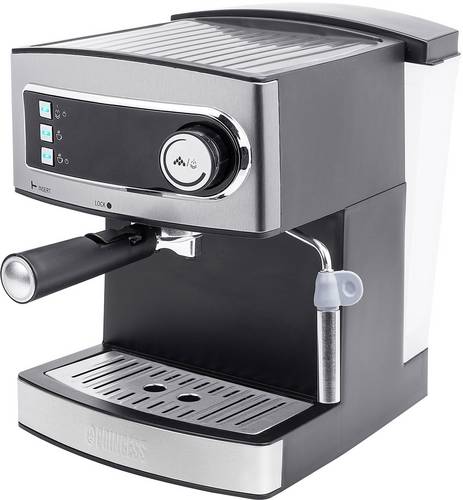 Princess KM 54.07 Espressomaschine mit Siebträger Edelstahl, Schwarz 850W