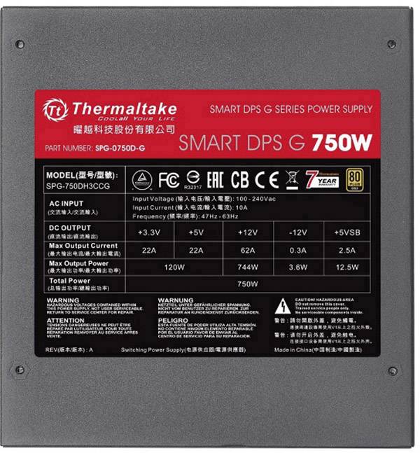 Thermaltake SMART DPS G Digital PC Netzteil 750W ATX 80PLUS® Gold