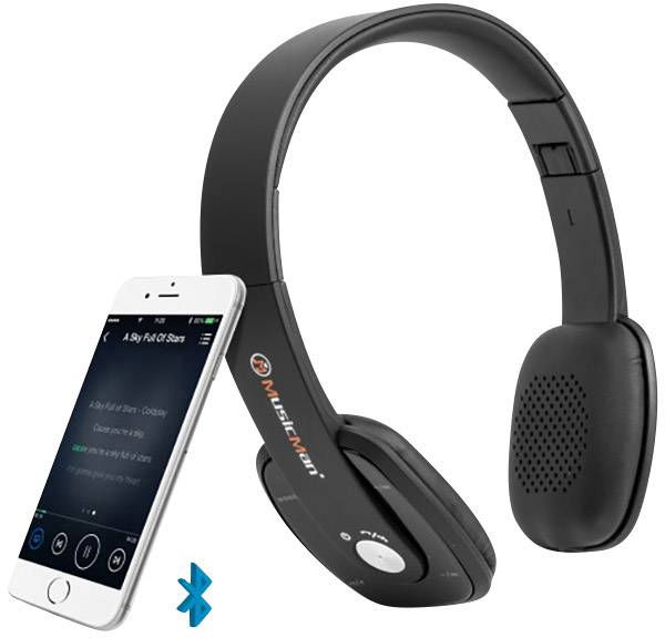 Technaxx BT-X27 Bluetooth®, kabelgebunden HiFi Kopfhörer Over Ear Faltbar, FM-Radio Schwarz