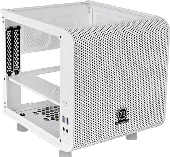 Thermaltake Core V1 Snow Mini-Tower PC-Gehäuse Weiß 1 vorinstallierter Lüfter, LCS Kompatibel