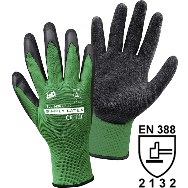 Leipold Doehle 1490-9 SIMPLY Latex Latex Arbeitshandschuh Größe (Handschuhe): 9 EN 388, EN 13997:1999 ISO 13997:1999 CAT II 1 Paar Leipold Doehle 1490-9 SIMPLY Latex Latex Arbeitshandschuh Größe (Handschuhe): 9 EN 388, EN 13997:1999 ISO 13997:1999 CAT II 1 Paar