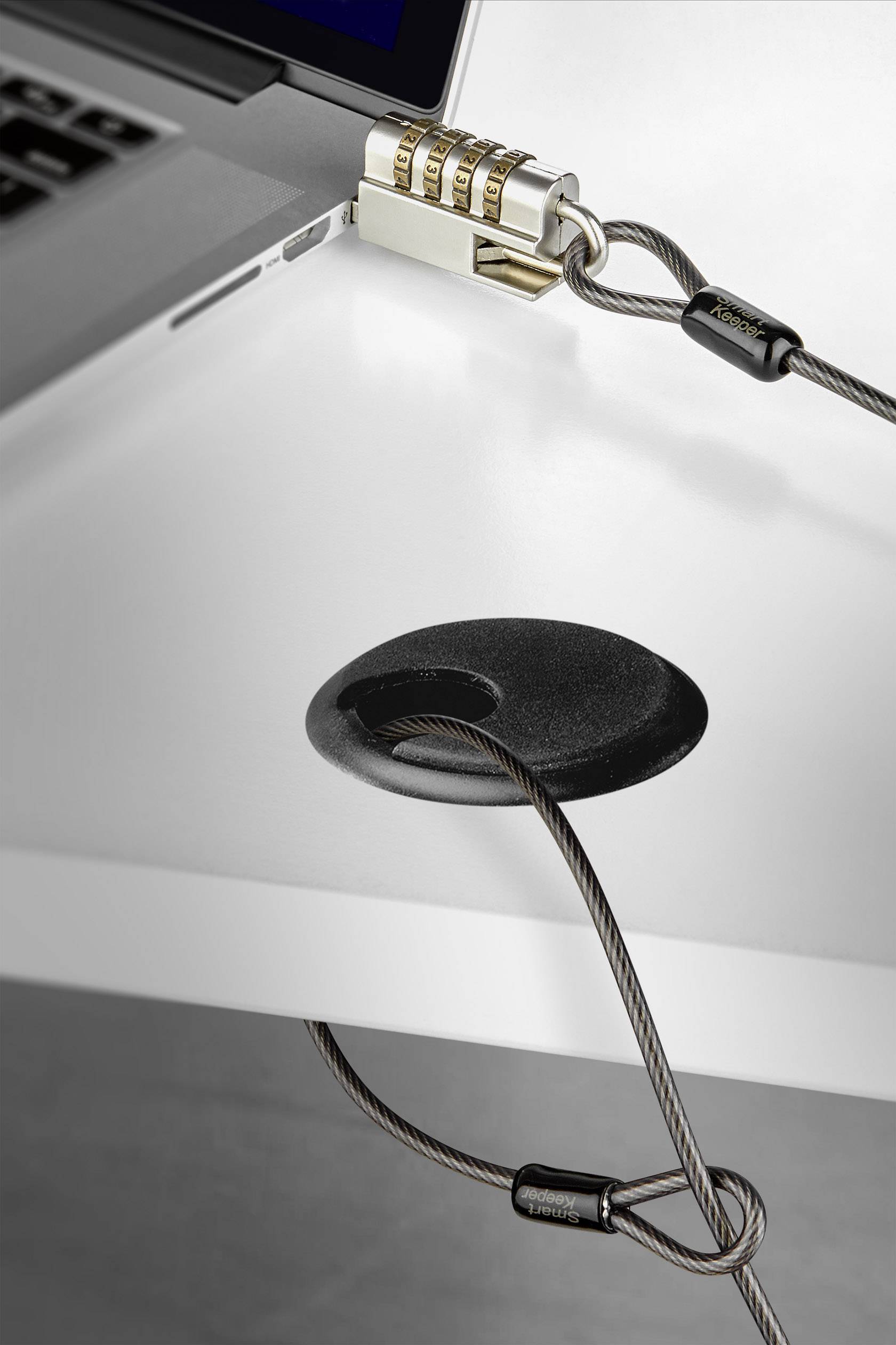 Renkforce Laptopschloss Zahlenschloss für alle Netbooks/Notebooks/Monitore/TVs oder Beamer, Keine Schlüssel nötig 25mm