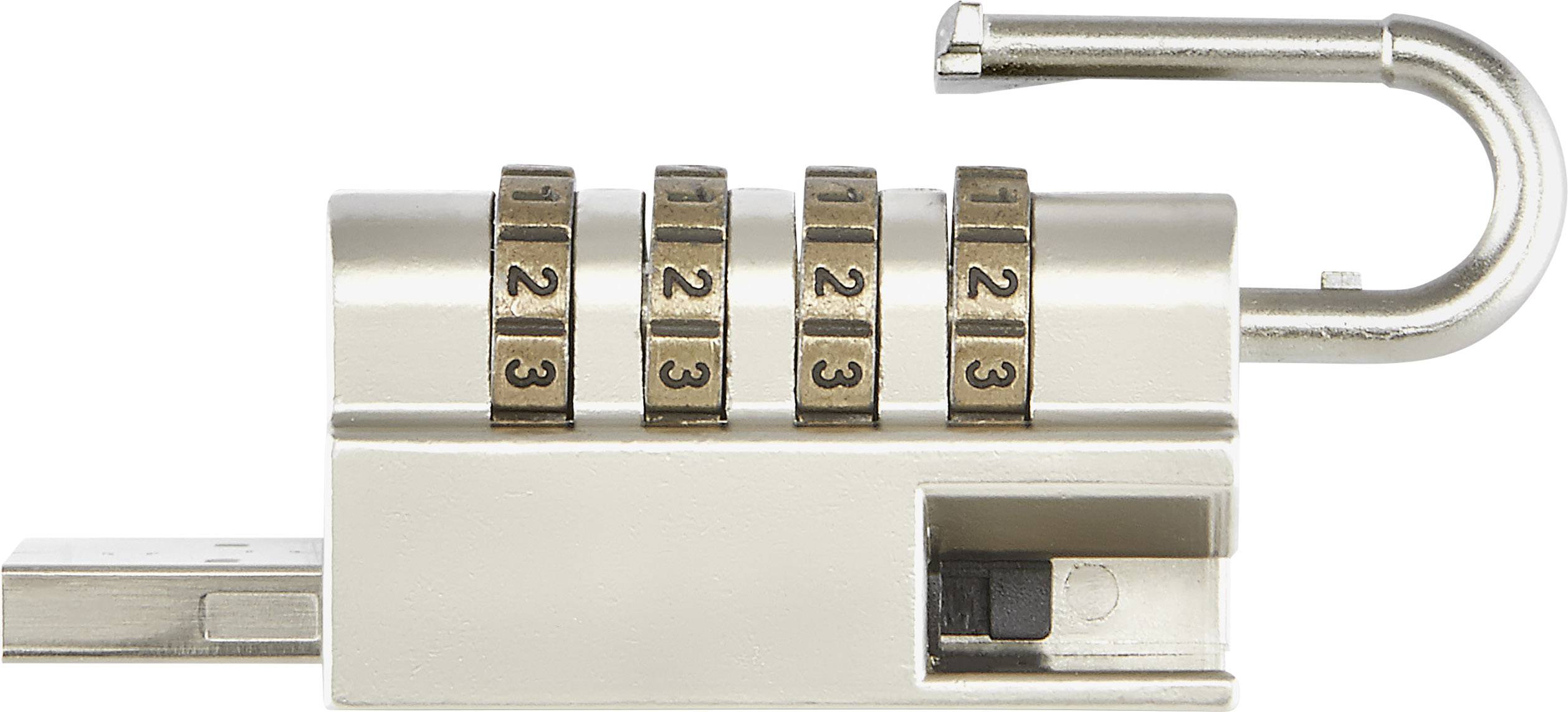 Renkforce Laptopschloss Zahlenschloss für alle Netbooks/Notebooks/Monitore/TVs oder Beamer, Keine Schlüssel nötig 25mm