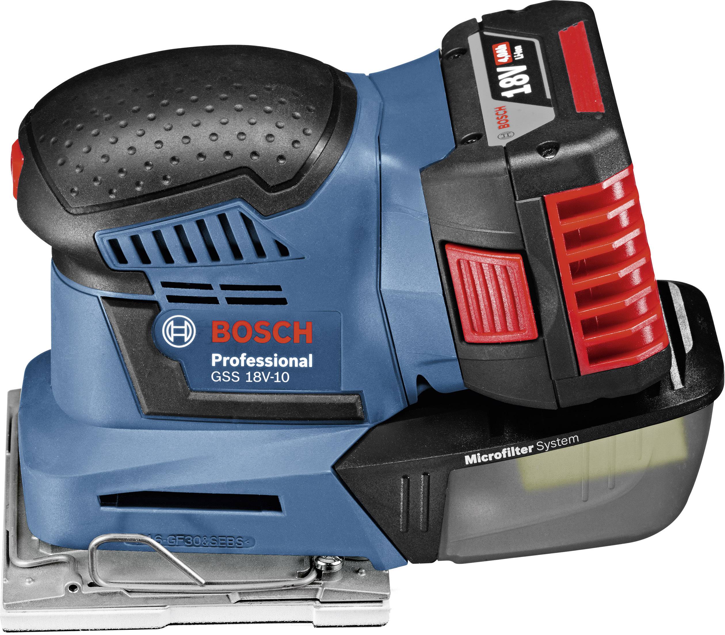 Bosch Professional GSS 18V-10 06019D0201 Akku-Schwingschleifer inkl. 2. Akku, inkl. Koffer 18 V 101 x 113 mm Anzahl mitgelieferte Akkus 2