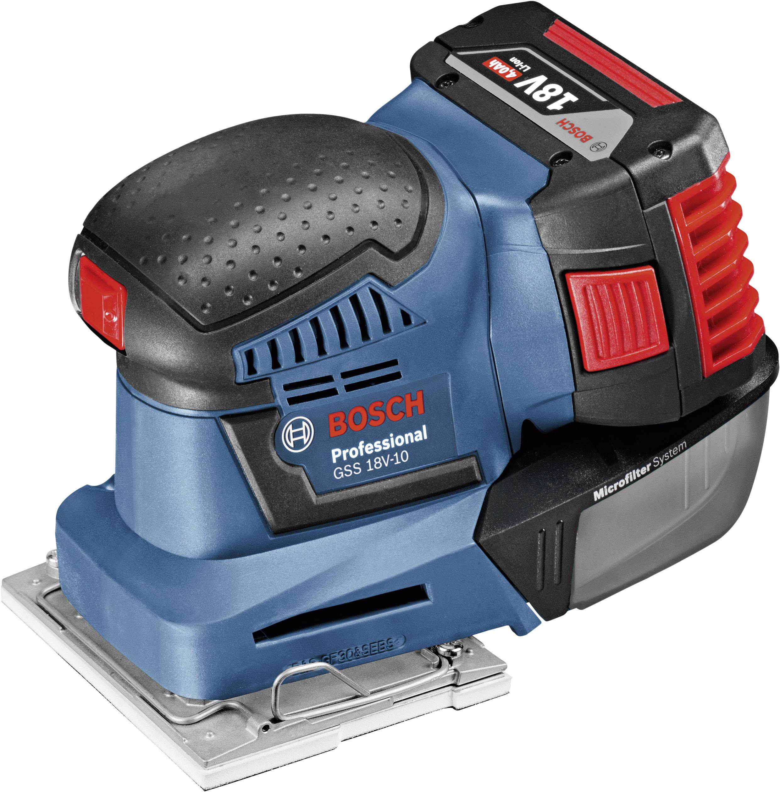 Bosch Professional GSS 18V-10 06019D0201 Akku-Schwingschleifer inkl. 2. Akku, inkl. Koffer 18 V 101 x 113 mm Anzahl mitgelieferte Akkus 2