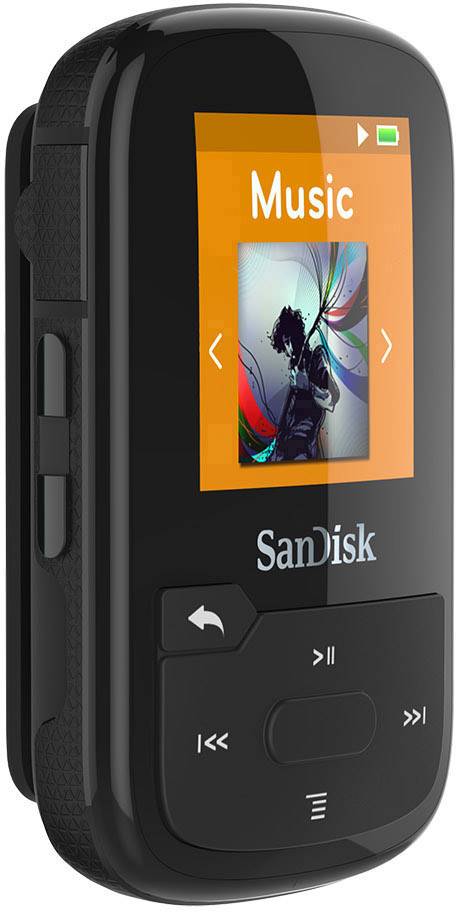 SanDisk MP3-Player 16GB Schwarz Befestigungsclip, Bluetooth®, Wasserdicht