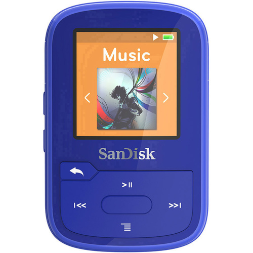 SanDisk MP3-Player 16 GB Blau Befestigungsclip, Bluetooth®, Wasserdicht