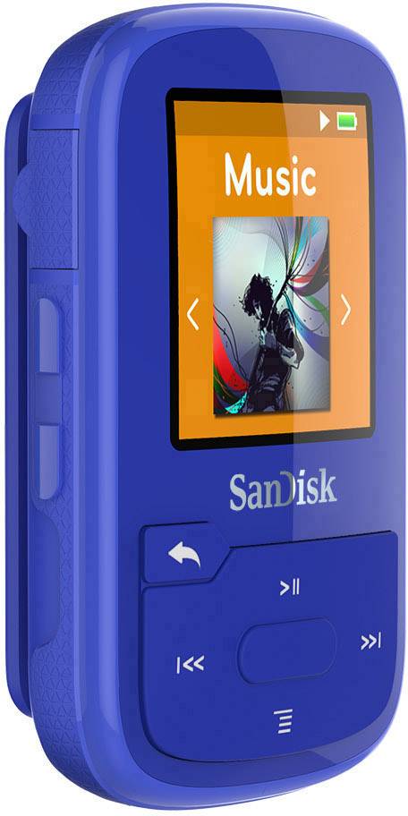 SanDisk MP3-Player 16GB Blau Befestigungsclip, Bluetooth®, Wasserdicht