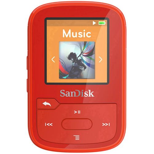 SanDisk MP3-Player 16 GB Rot Befestigungsclip, Bluetooth®, Wasserdicht