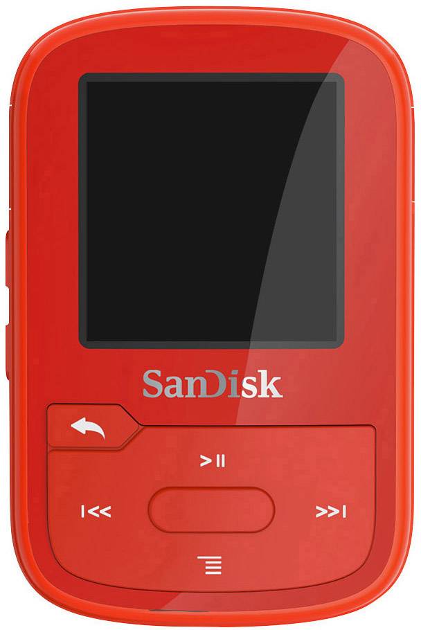 SanDisk  MP3-Player 16 GB Rot Befestigungsclip, Bluetooth®, Wasserdicht