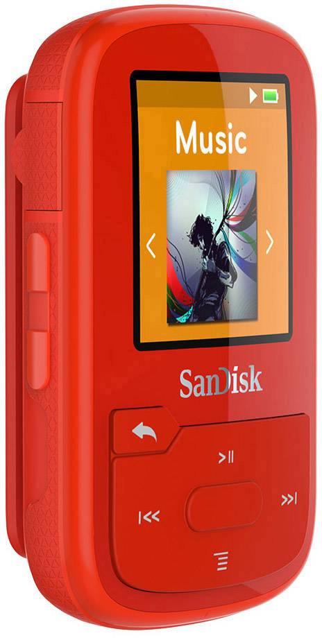 SanDisk  MP3-Player 16 GB Rot Befestigungsclip, Bluetooth®, Wasserdicht