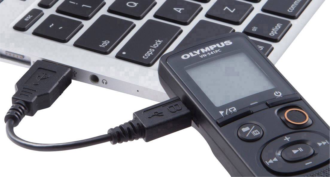 Olympus VN-541PC Digitales Diktiergerät Aufzeichnungsdauer (max.) 2080 h Schwarz Geräuschunterdrückung