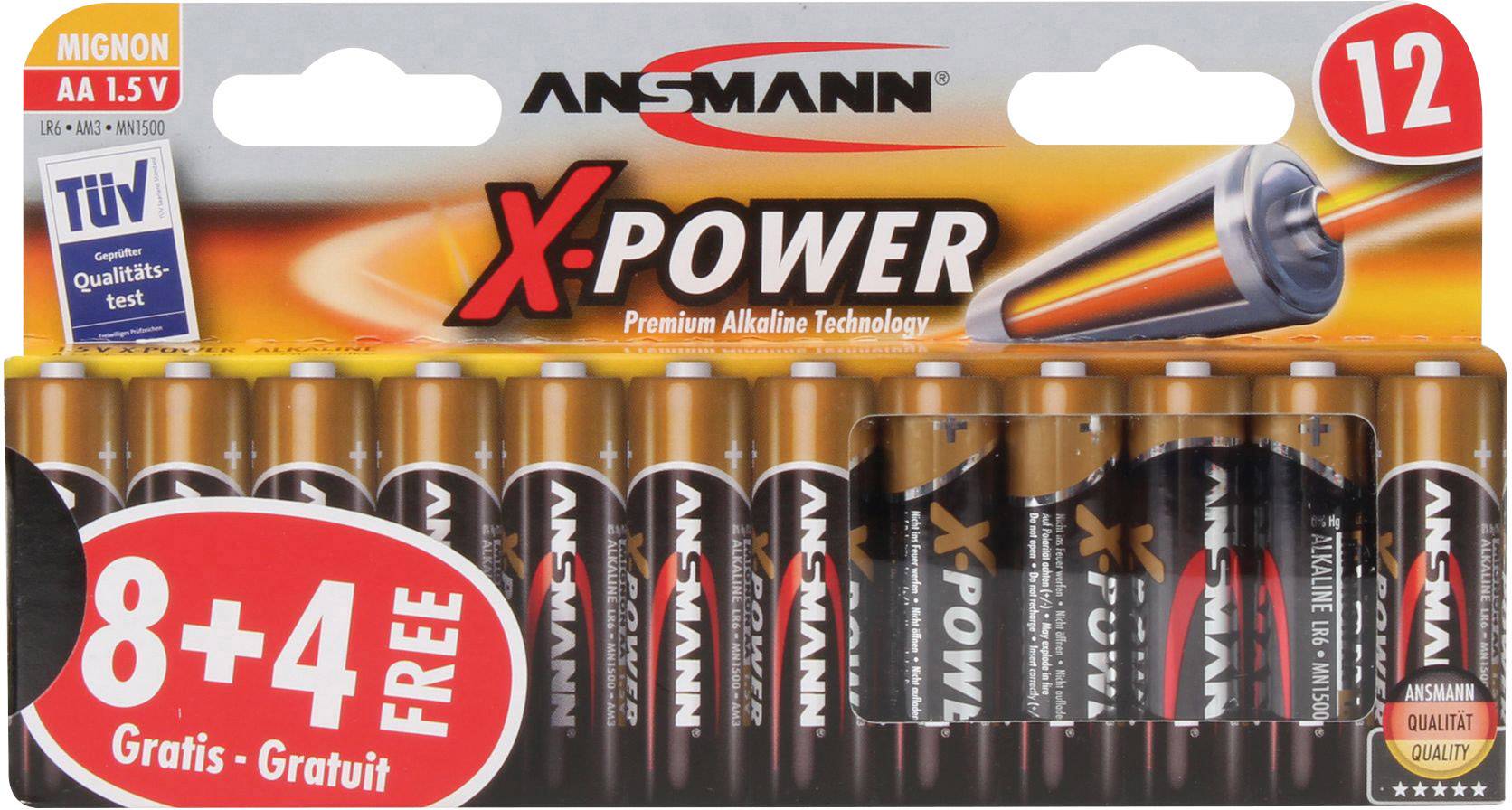 Ansmann Mignon (AA)-Batterie Alkali-Mangan X-Power 1.5 V 12 St.