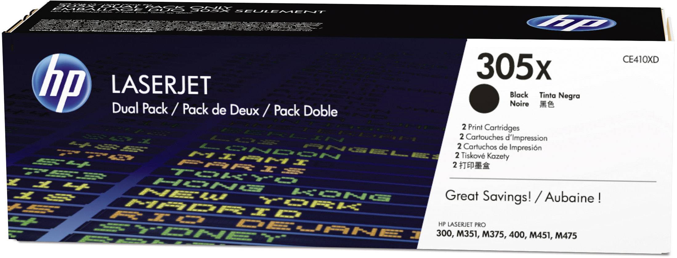 HP Toner 305XD Original 2er-Pack Schwarz 4000 Seiten CE410XD