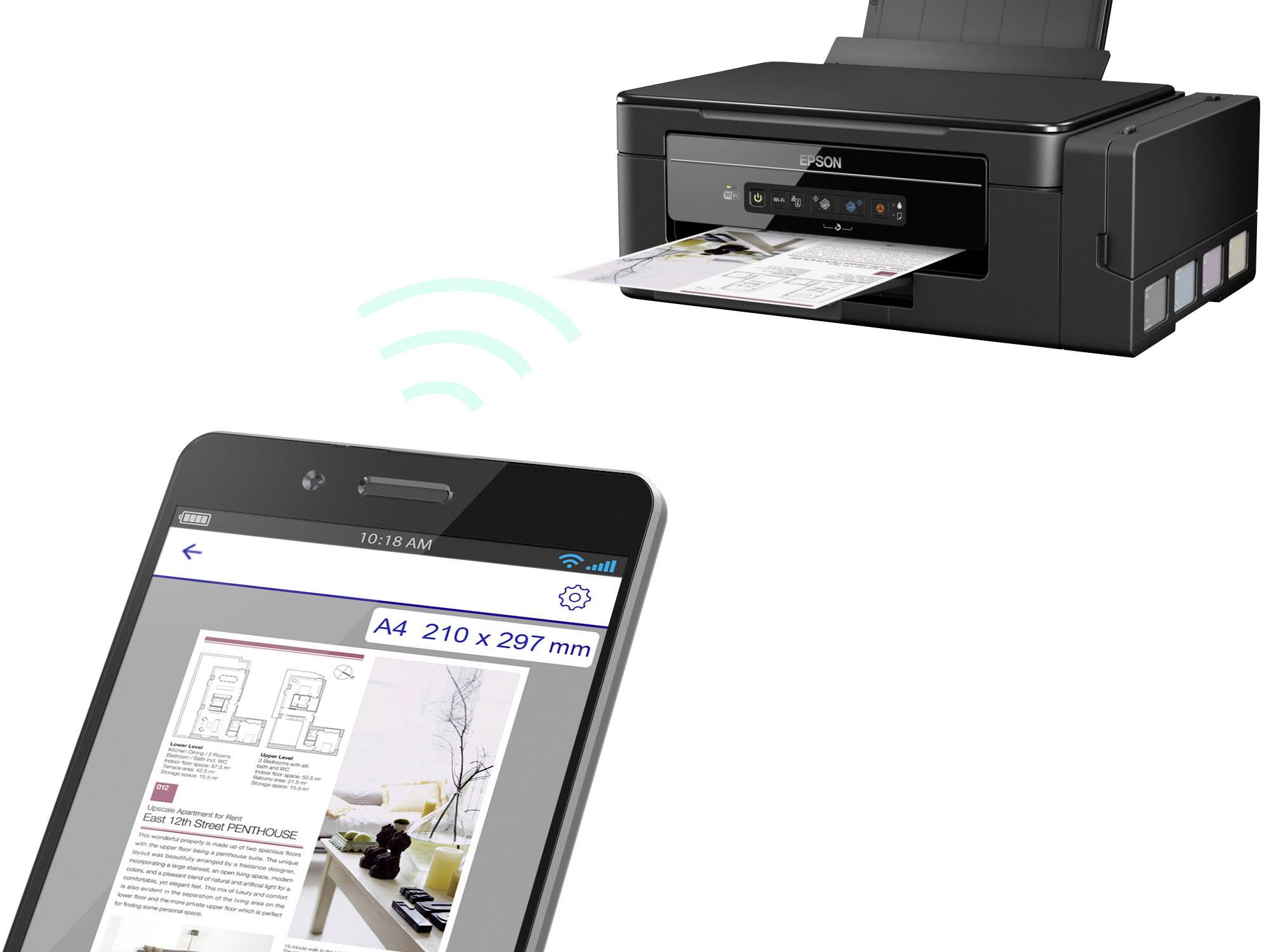 Epson EcoTank ET-2600 Tintenstrahl-Multifunktionsdrucker A4 Drucker, Scanner, Kopierer WLAN, Tintentank-System