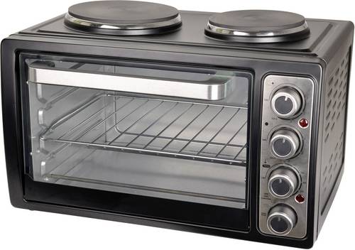 EFBE Schott TKG MK 1002 Minibackofen inkl. Herdplatten, Multifunktion, Temperaturvorwahl, Timerfunkt