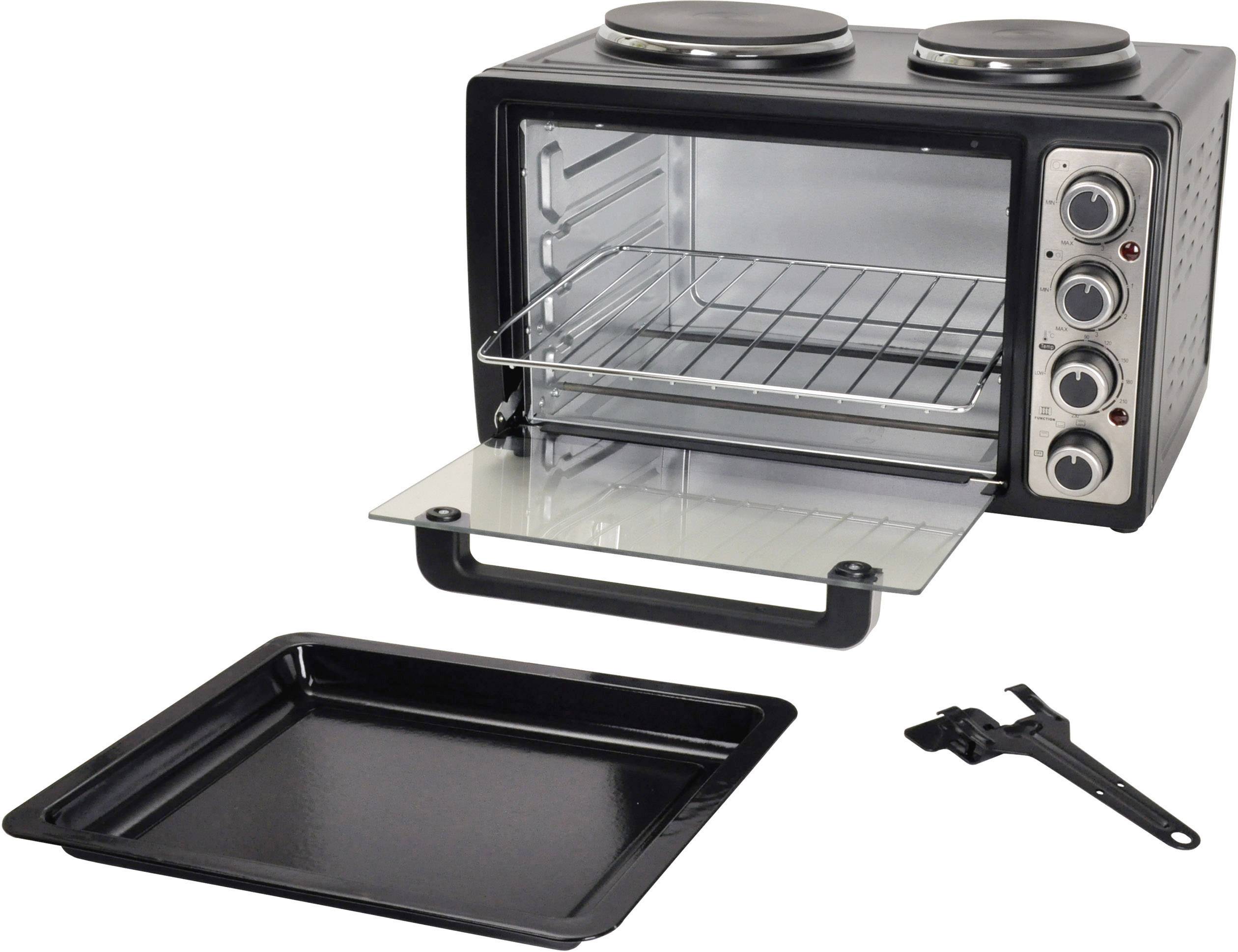 EFBE Schott TKG MK 1002 Minibackofen inkl. Herdplatten, Multifunktion, Temperaturvorwahl, Timerfunktion 28l