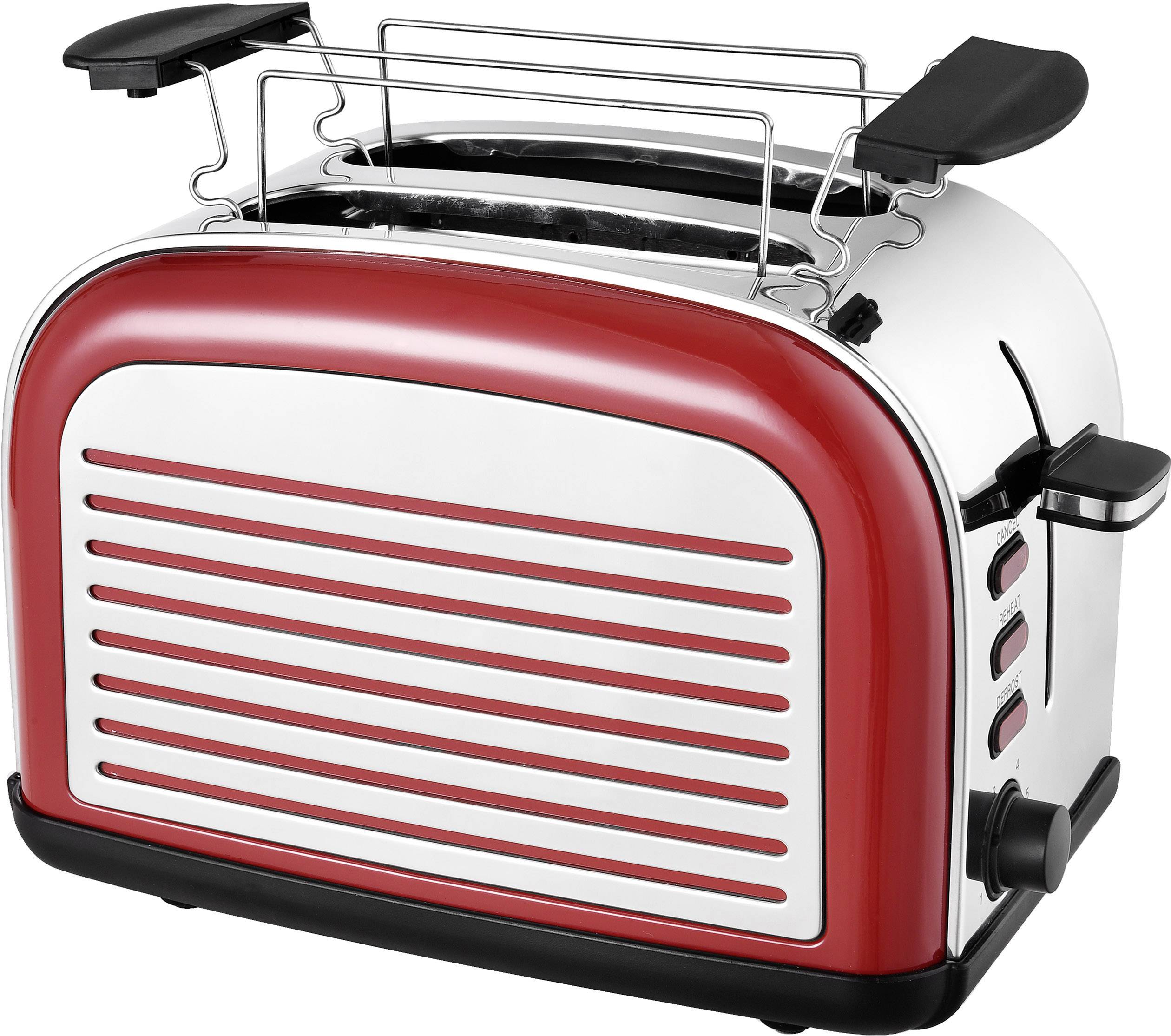 TKG Team Kalorik TKG TO 2500 R Toaster mit Brötchenaufsatz Rot
