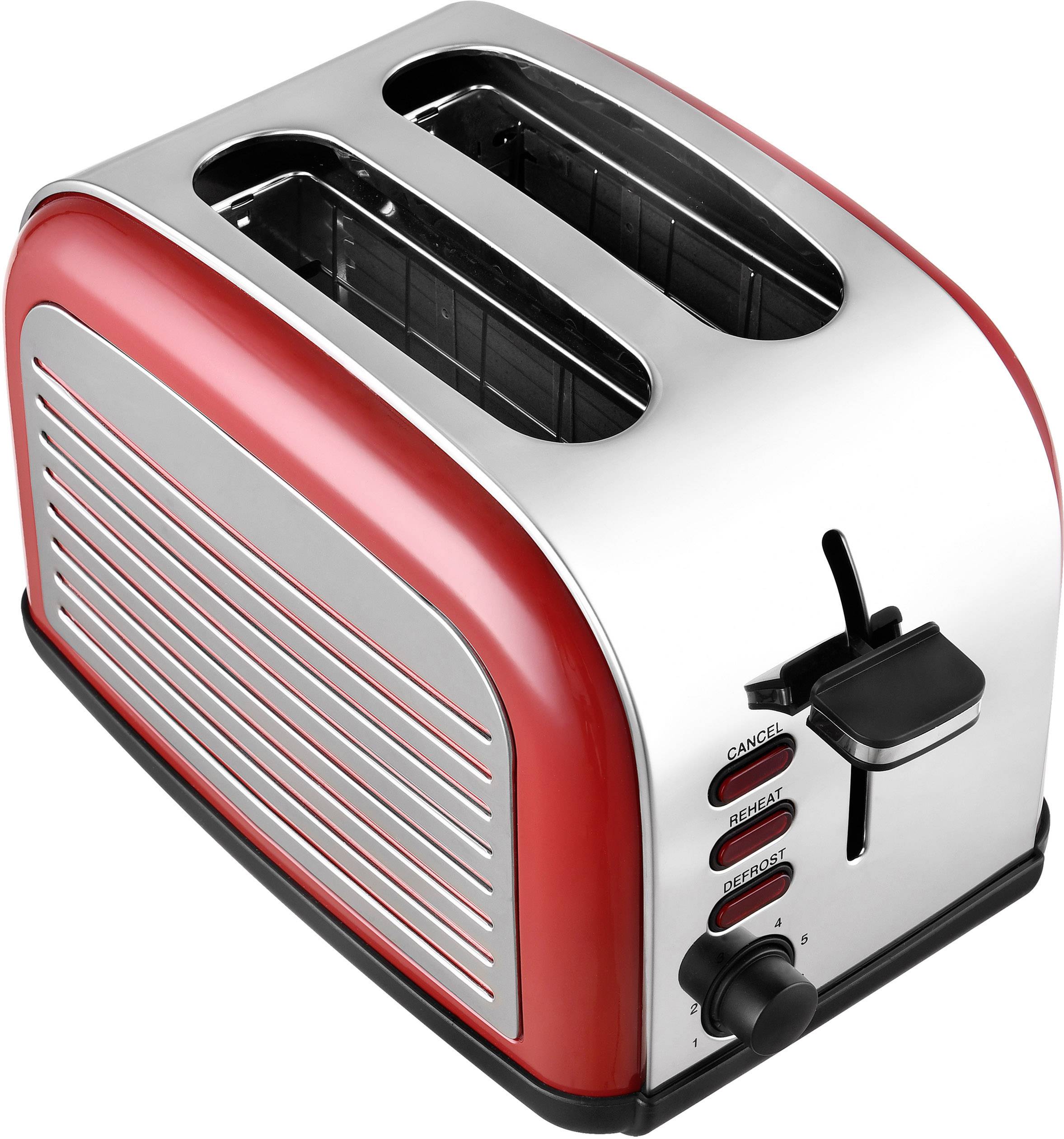 TKG Team Kalorik TKG TO 2500 R Toaster mit Brötchenaufsatz Rot