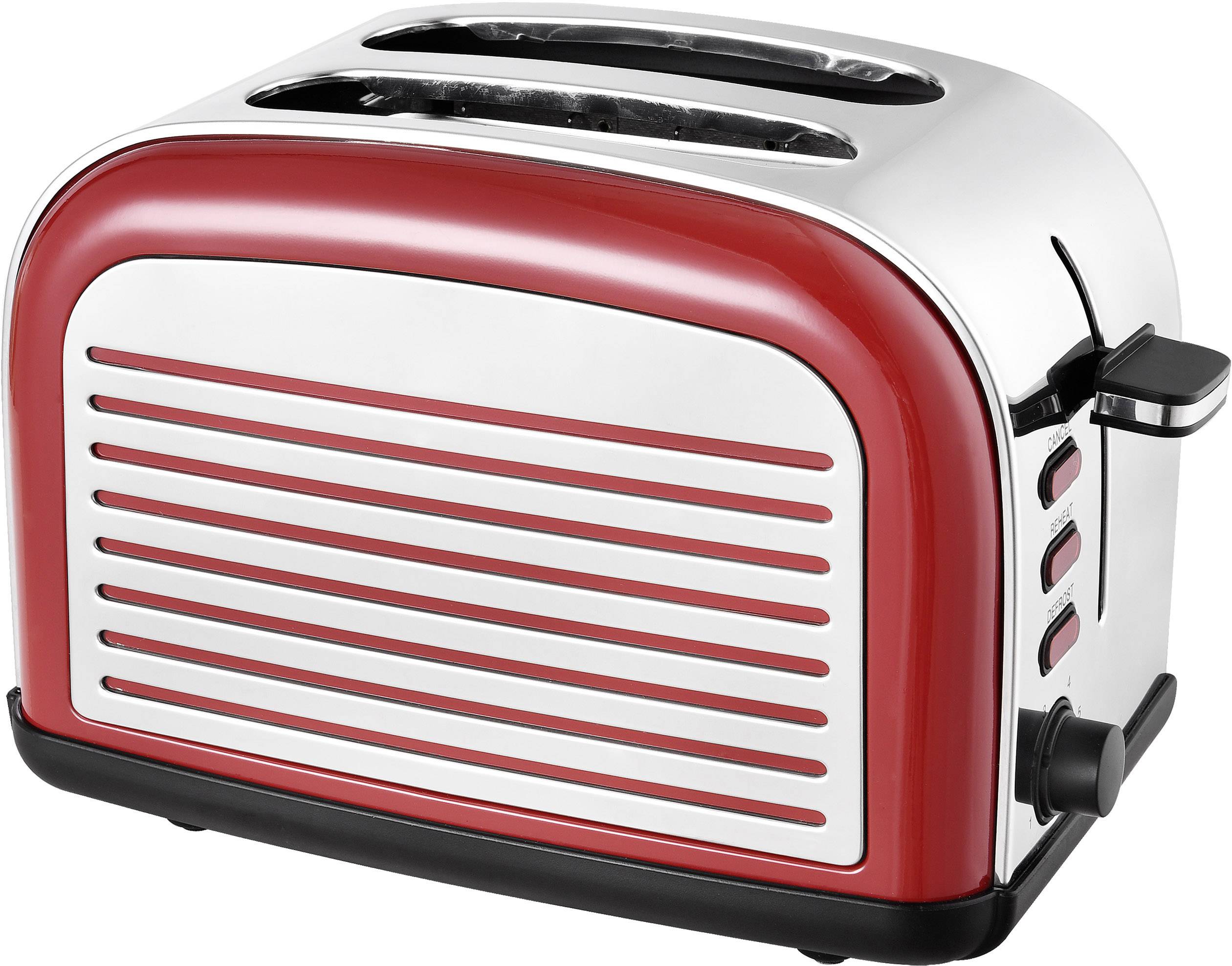 TKG Team Kalorik TKG TO 2500 R Toaster mit Brötchenaufsatz Rot