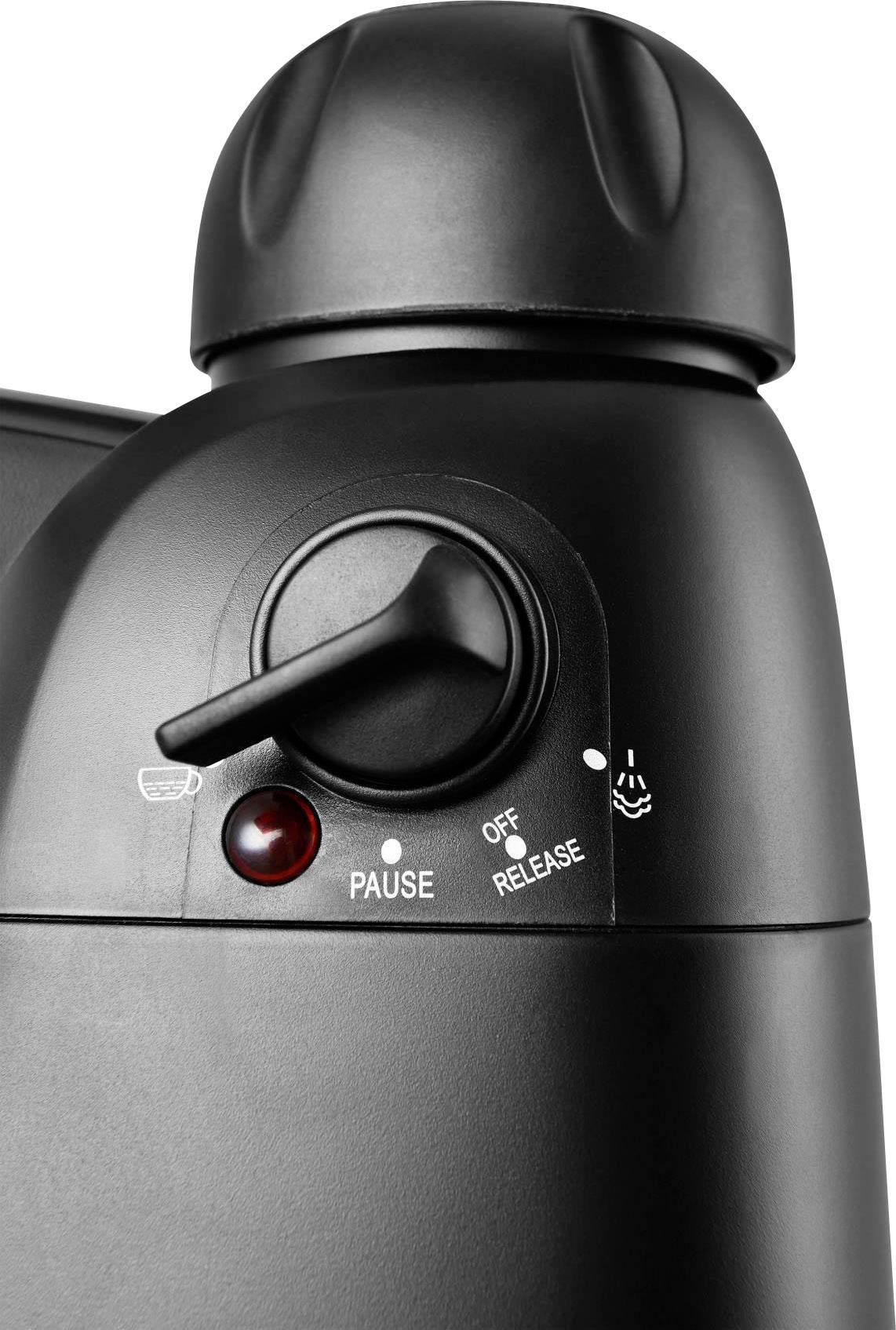 TKG Team Kalorik TKG EXP 1000 Espressomaschine mit Siebträger Schwarz 800W Glaskanne, mit Druckbrühsystem, mit Milchaufschäumdüse