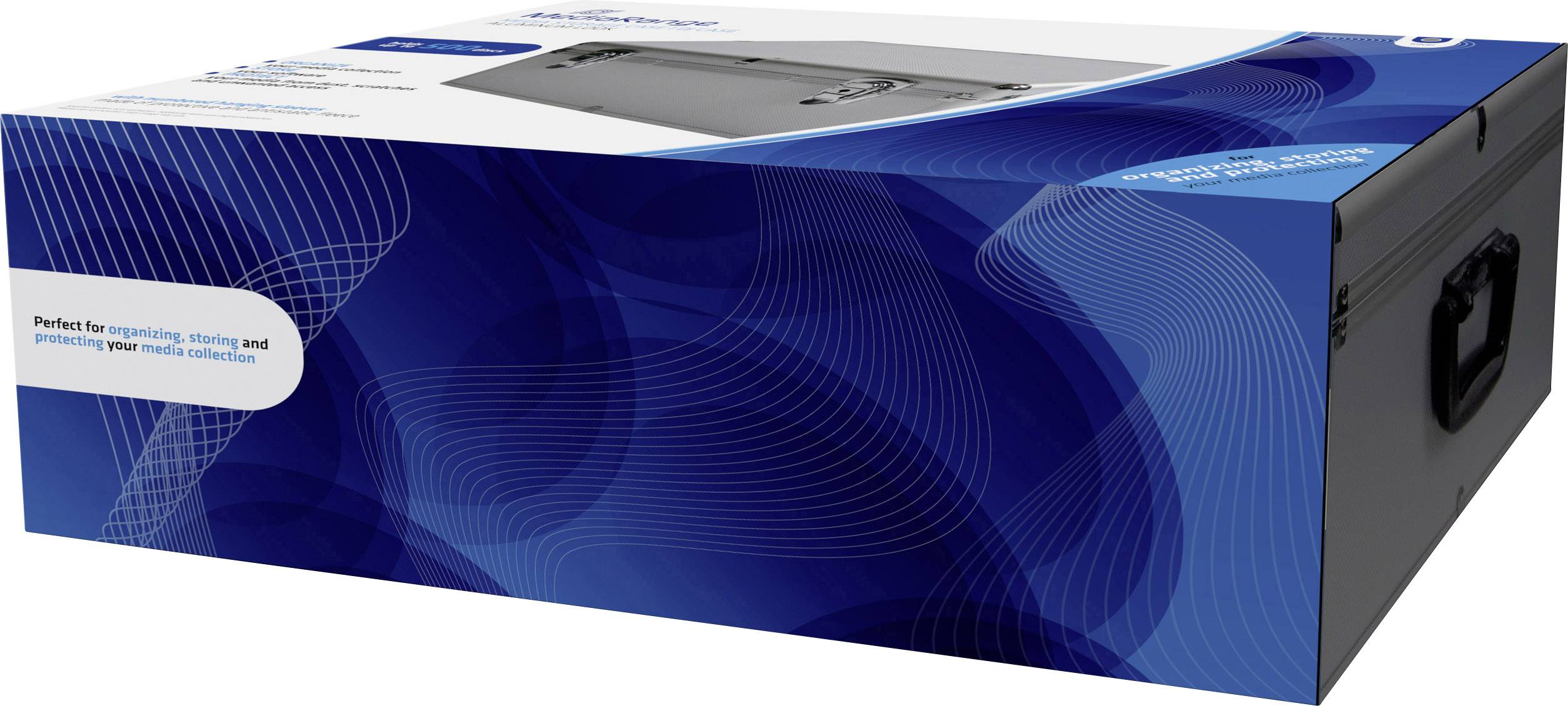 MediaRange CD Koffer 500 CDs/DVDs/Blu-rays Aluminium Silber 1 St. (B x H x T) 447 x 180 x 300mm BOX77