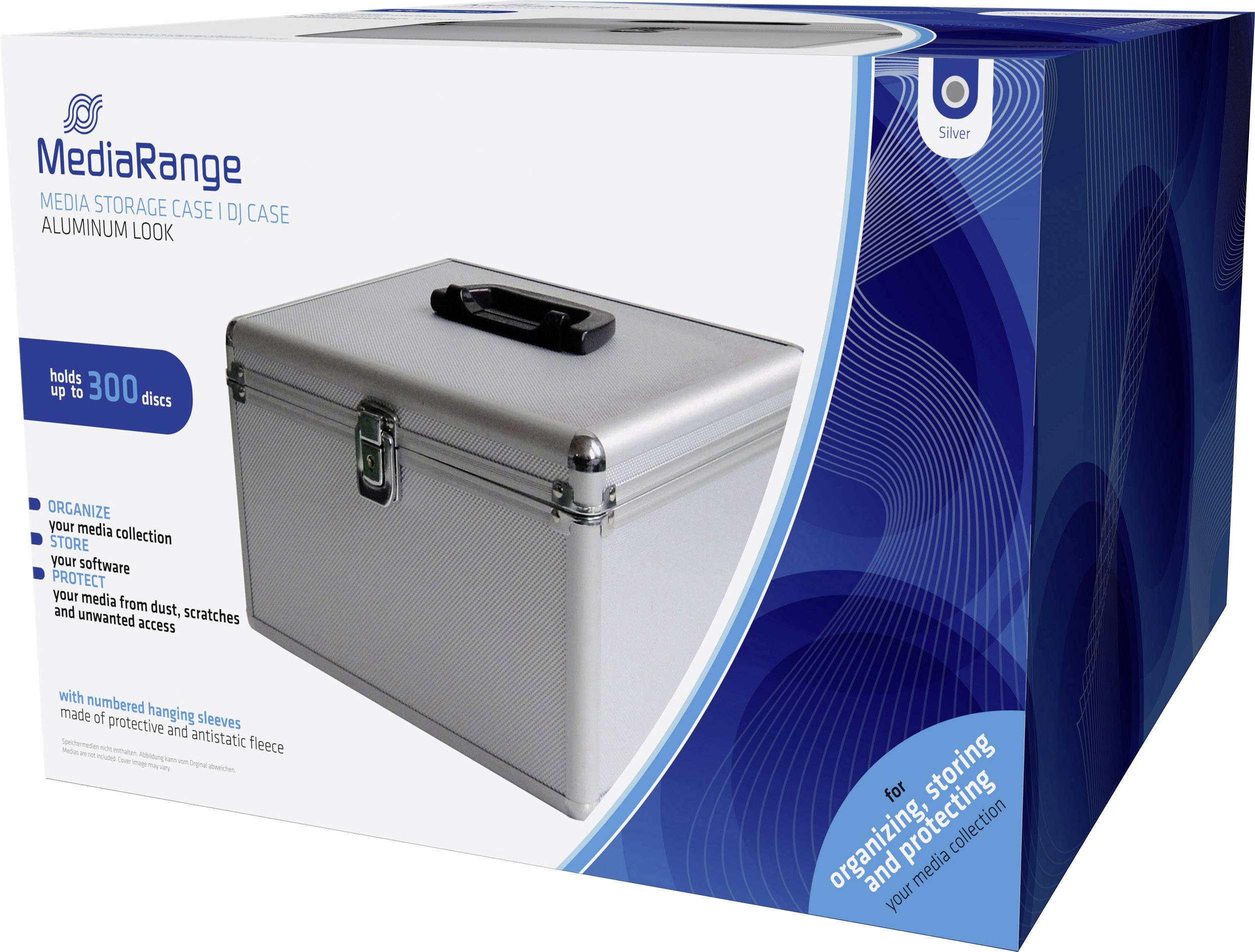 MediaRange CD Koffer 300 CDs/DVDs/Blu-rays Aluminium Silber 1 St. (B x H x T) 301 x 180 x 265mm BOX76
