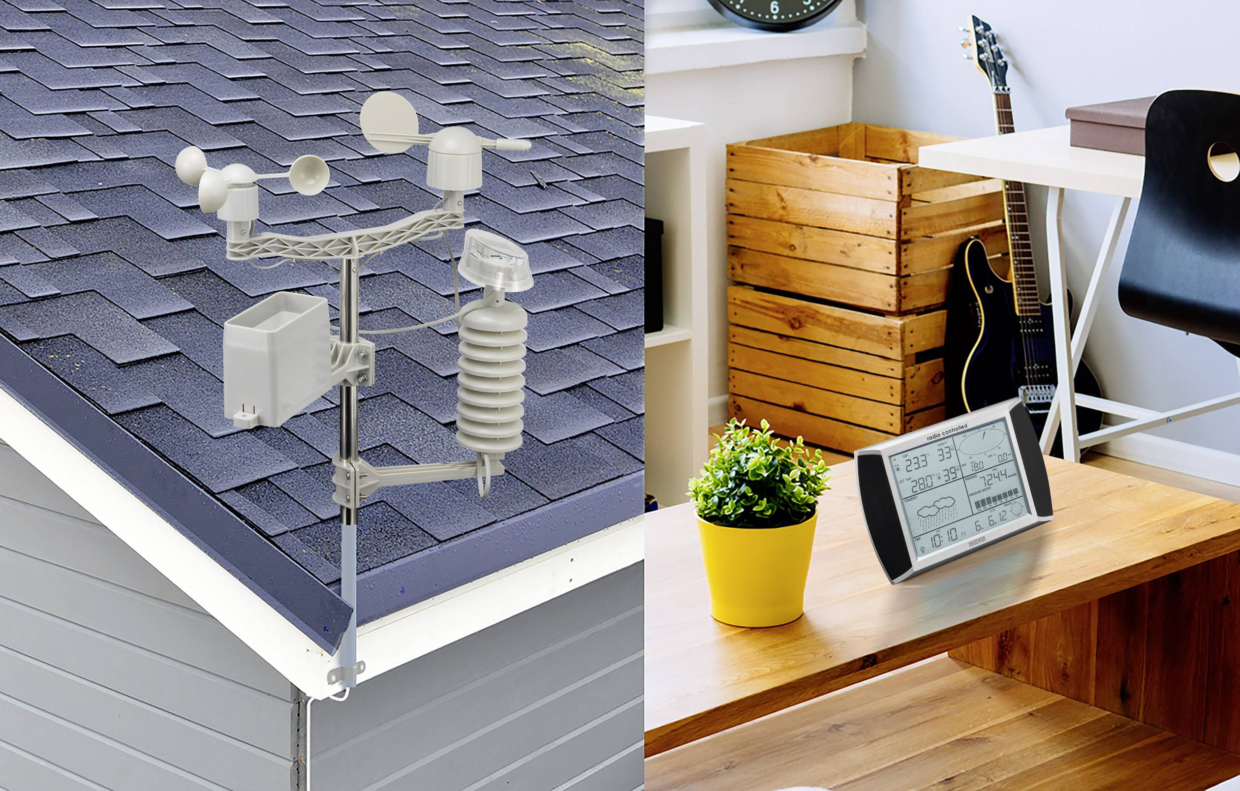 Funk-Wetterstation Eurochron mit Touch-Screen-Display WS1080 Vorhersage für 1 Tag