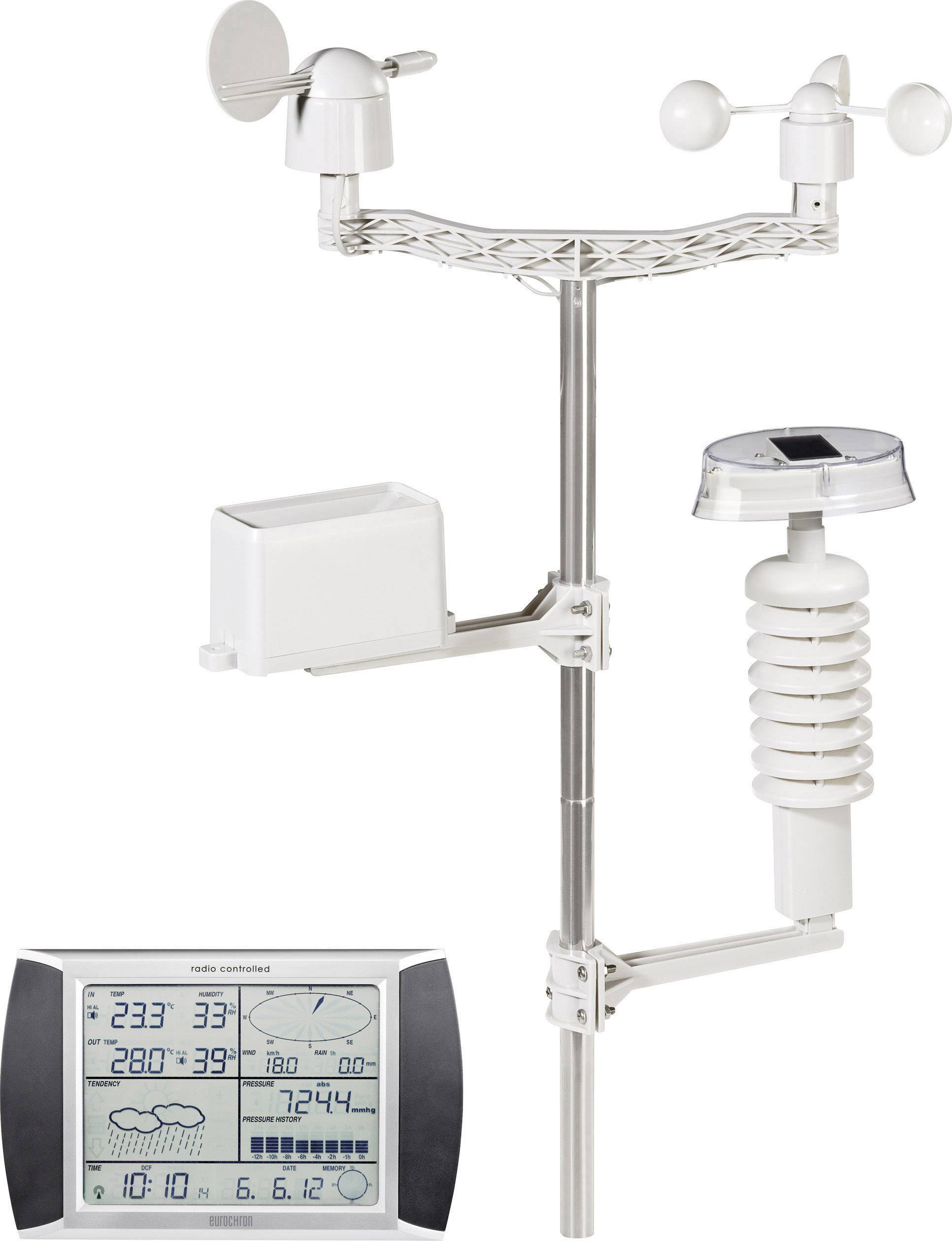 Funk-Wetterstation Eurochron mit Touch-Screen-Display WS1080 Vorhersage für 1 Tag