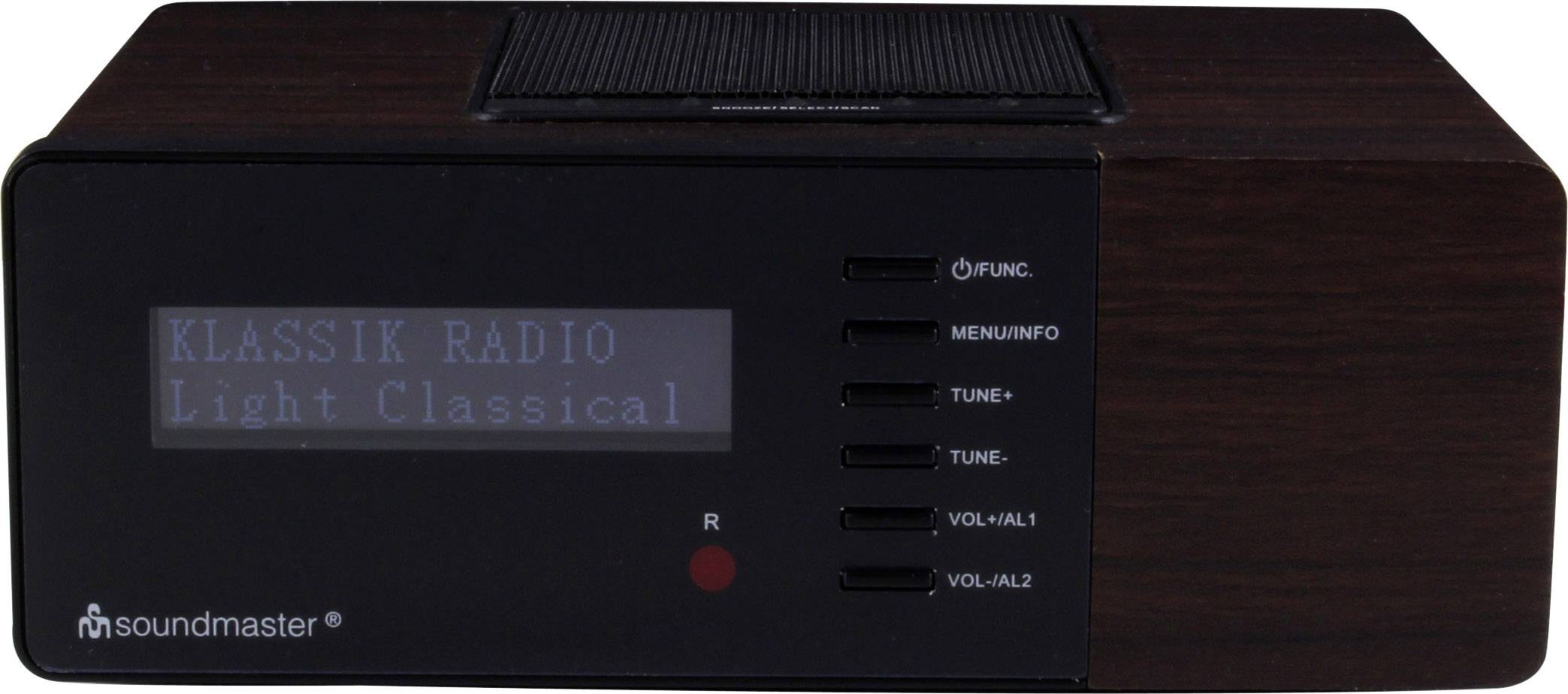 SoundMaster UR180DBR Radiowecker DAB+, UKW DAB+, UKW, AUX Inkl. Fernbedienung Dunkelbraun