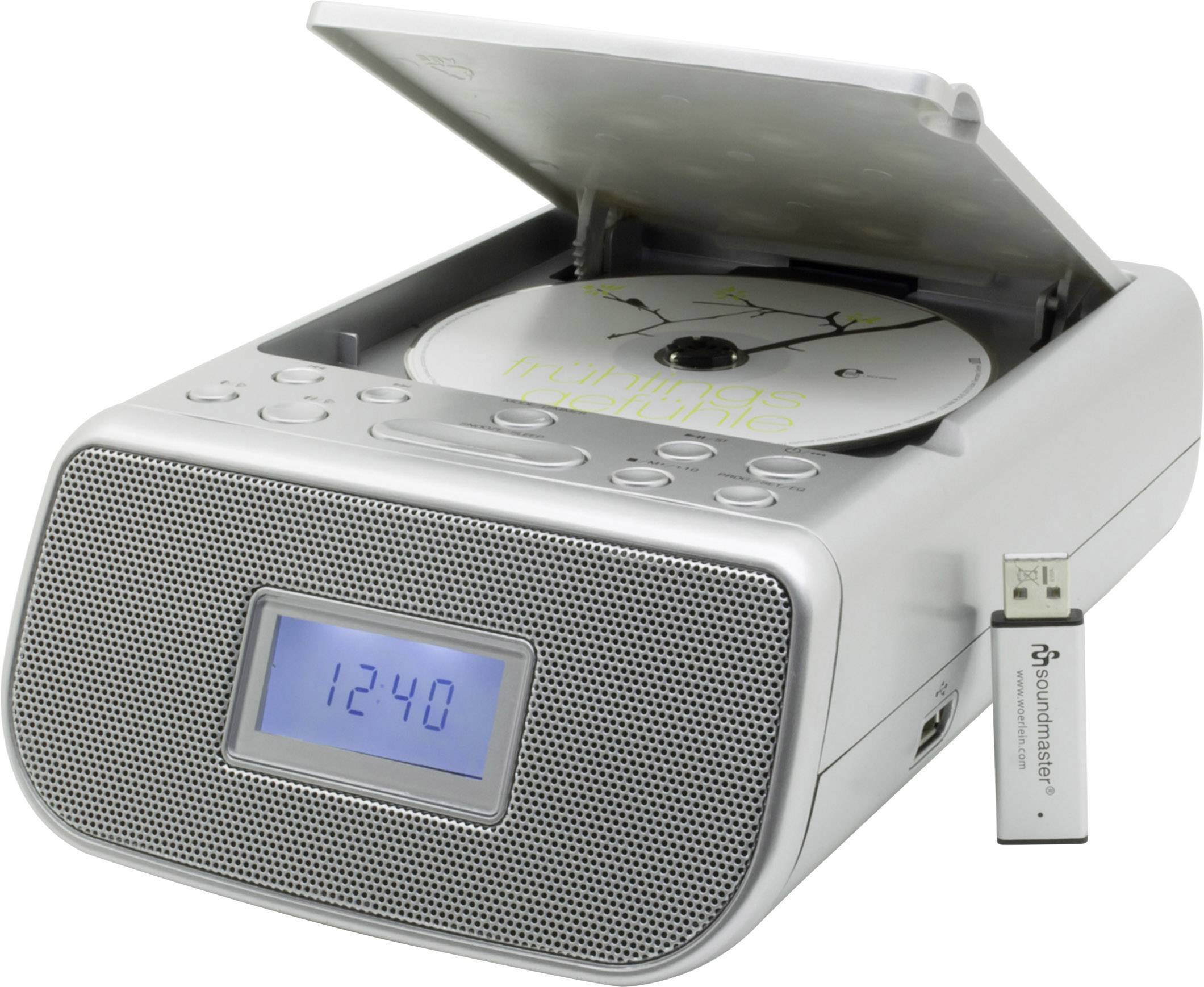 SoundMaster URD860SI Radiowecker UKW AUX, CD, USB Silber