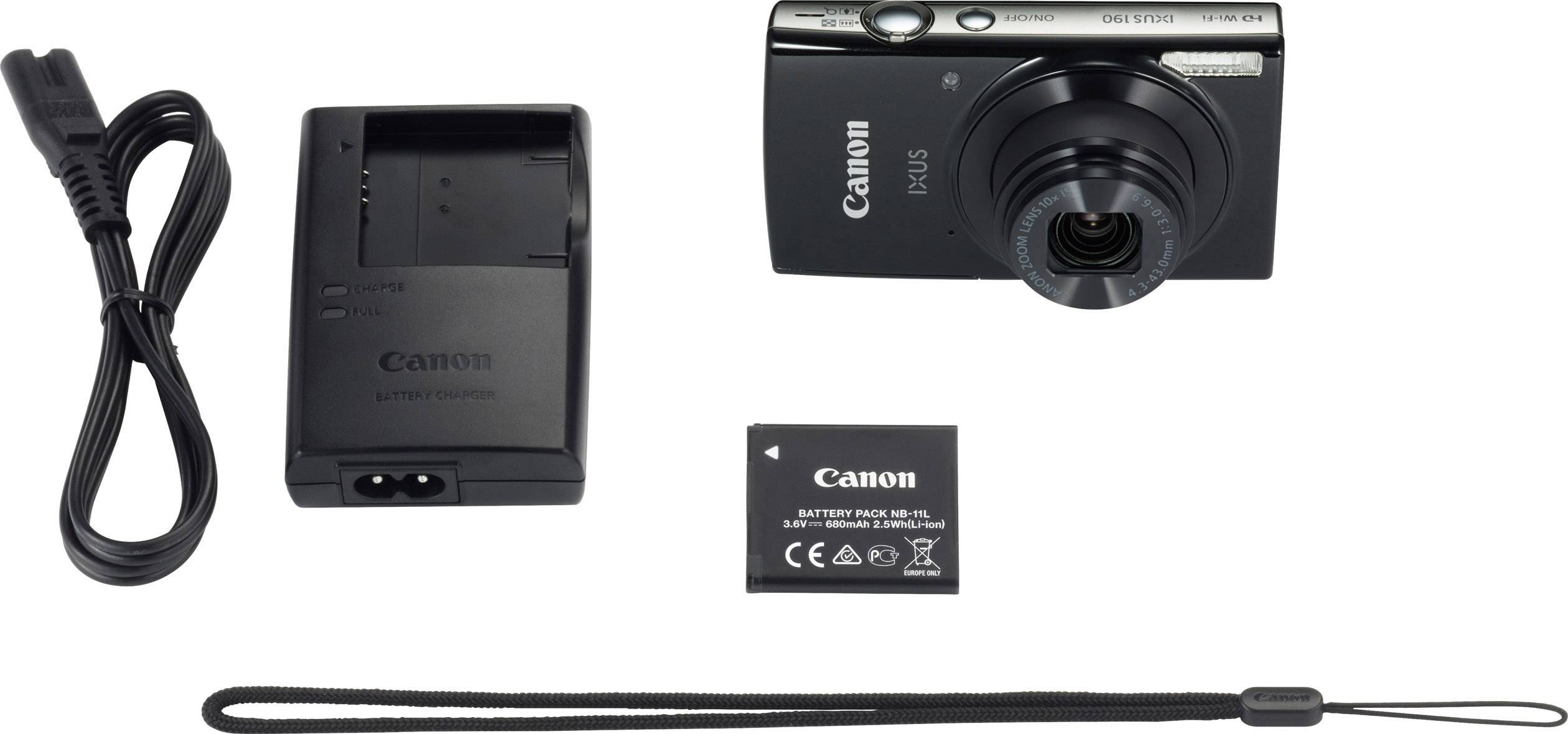 Canon IXUS 190 Digitalkamera 20 Megapixel Opt. Zoom: 10 x Schwarz