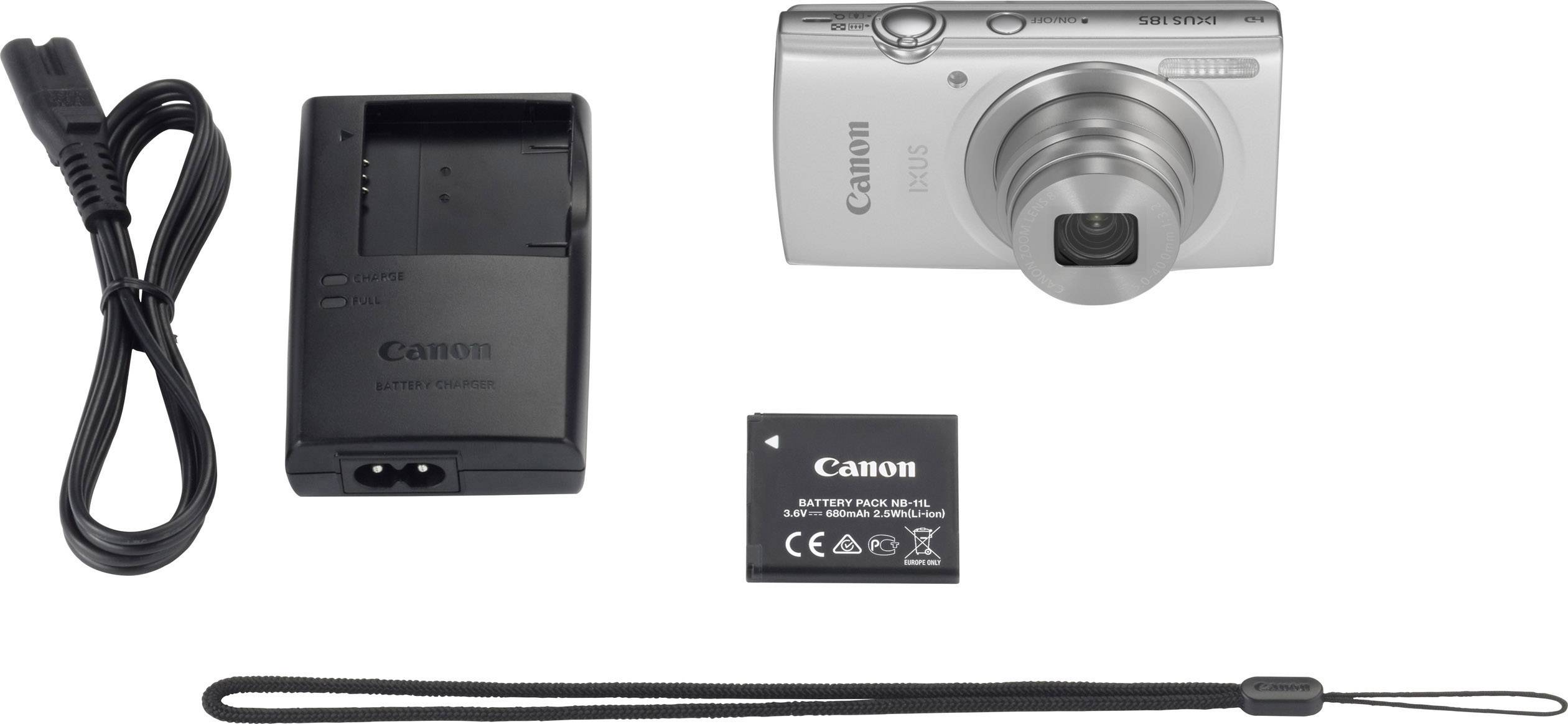 Canon IXUS 185 Digitalkamera 20 Megapixel Opt. Zoom: 8 x Silber