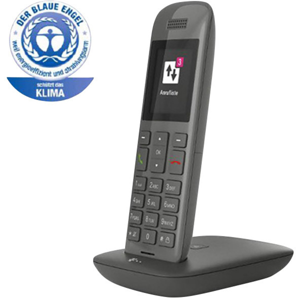 Telekom Speedphone 11 Schnurloses Telefon analog Optische Anrufsignalisierung, mit Basis, Anrufbeantworter Graphit