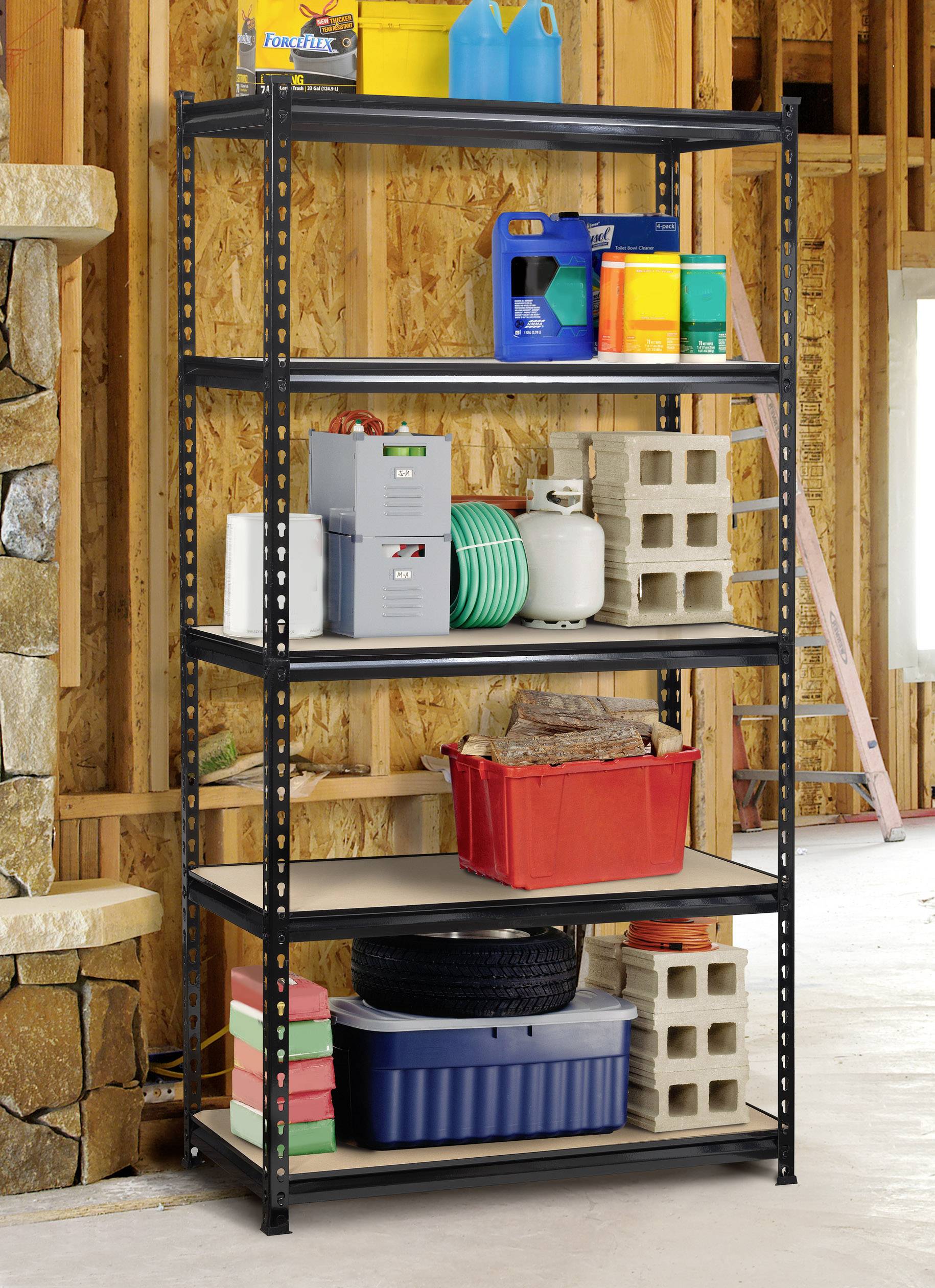 TOOLCRAFT 1530556 Schwerlastregal 350kg Metall, MDF Holzboden Anthrazit/Schwarz