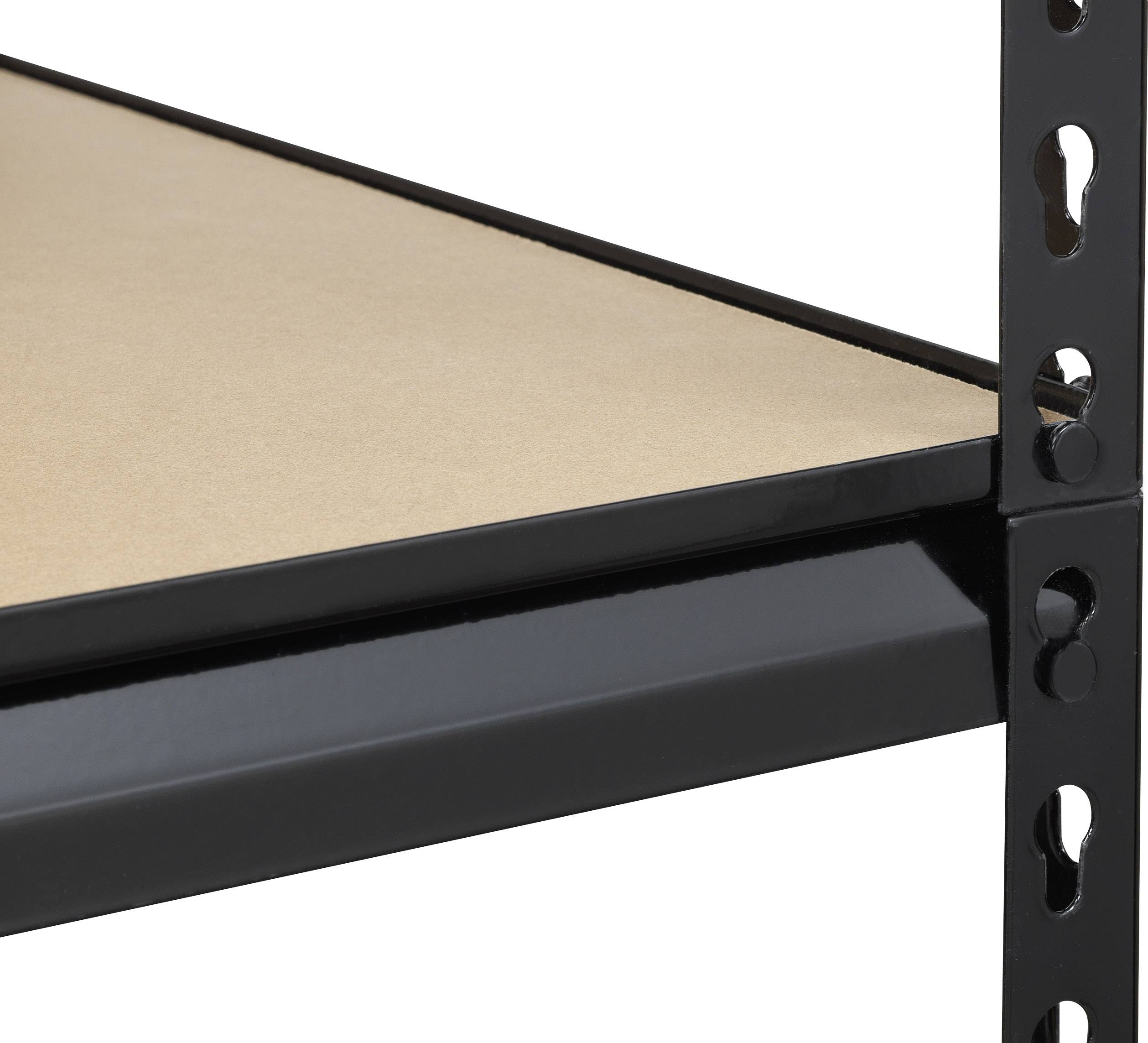 TOOLCRAFT 1530556 Schwerlastregal 350kg Metall, MDF Holzboden Anthrazit/Schwarz