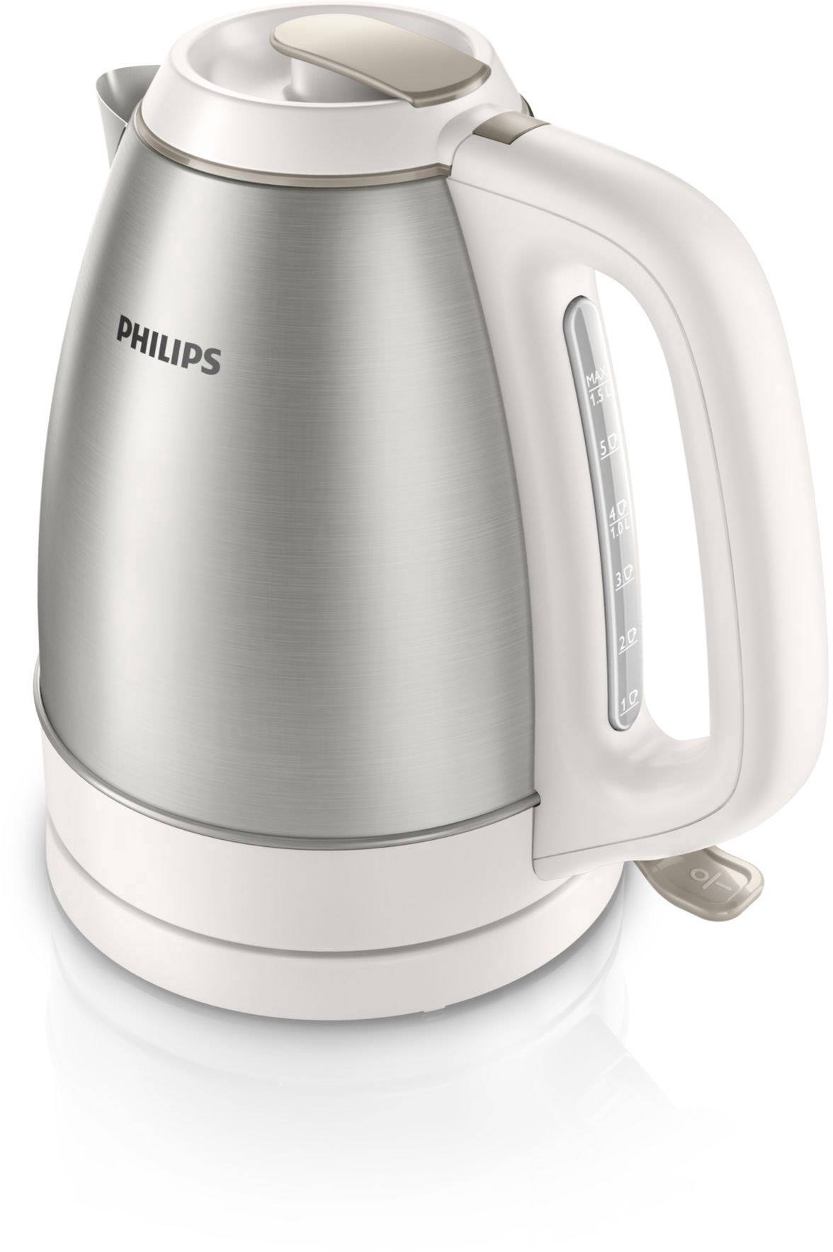 Philips HD9305/00 Wasserkocher schnurlos Edelstahl, Weiß