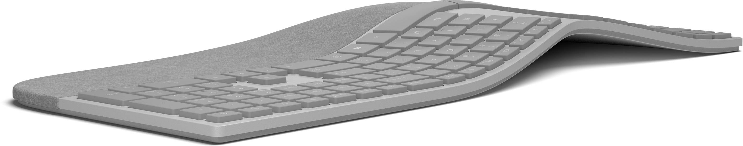 Microsoft Surface Ergonomic Bluetooth® Tastatur Deutsch, QWERTZ Grau Ergonomisch, Handballenauflage
