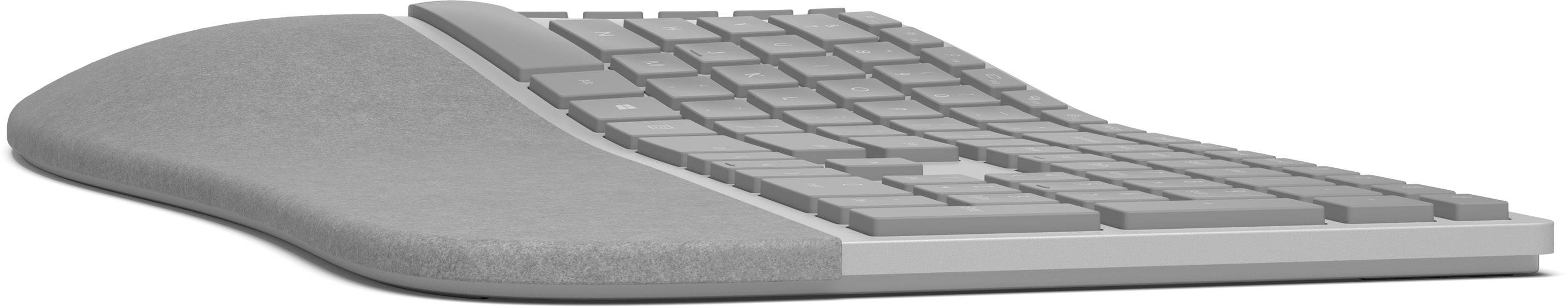 Microsoft Surface Ergonomic Bluetooth® Tastatur Deutsch, QWERTZ Grau Ergonomisch, Handballenauflage
