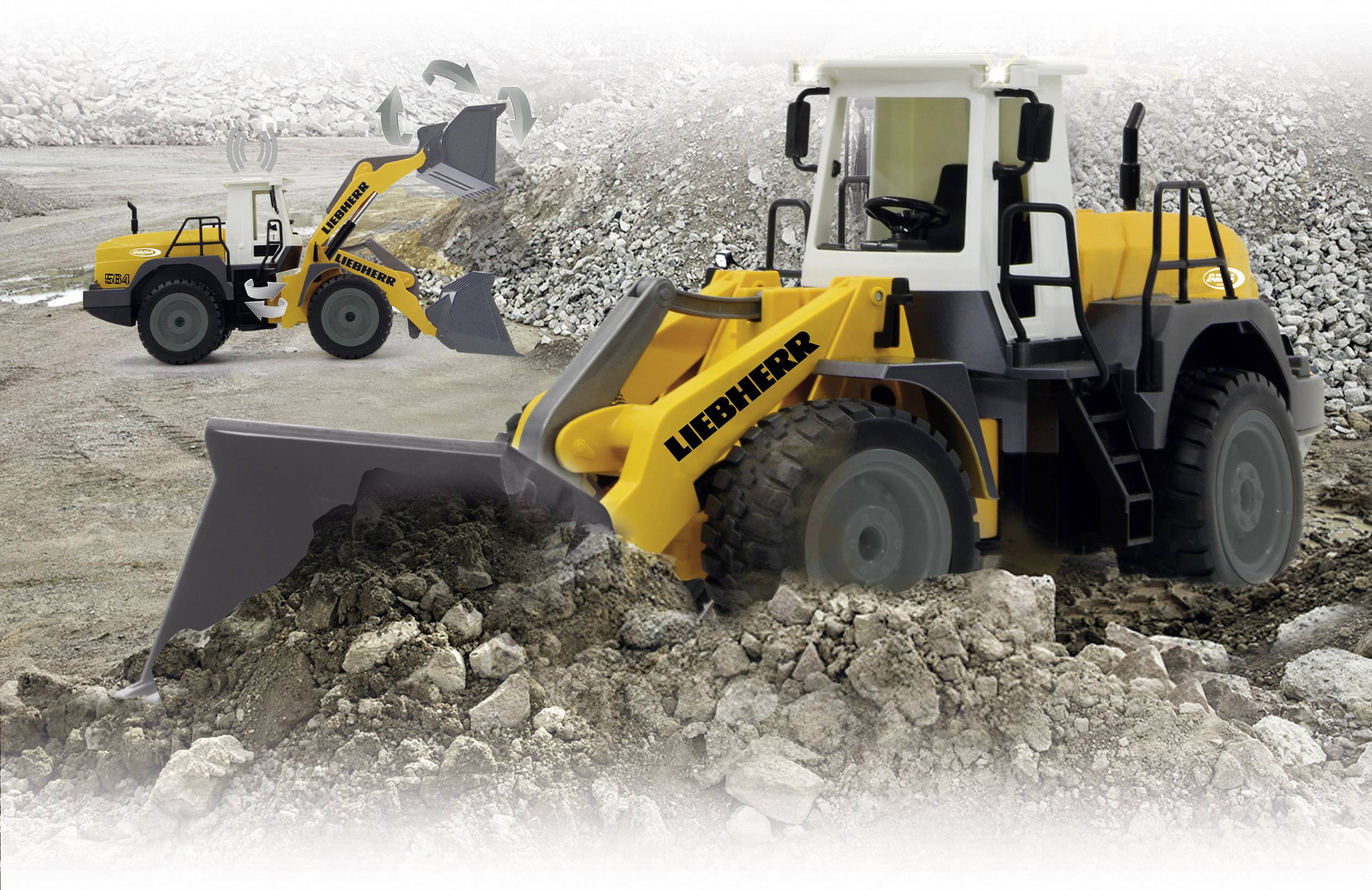 Jamara Radlader Liebherr 564 1:20 RC Einsteiger Funktionsmodell Baufahrzeug