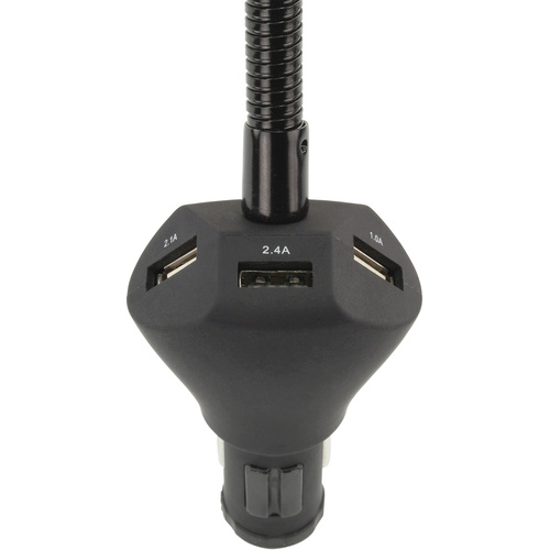 Ansmann USB-Kfz-Ladegerät mit Smartphone-Halterung und 3 USB Ports Belastbarkeit Strom max.=5.5 A P